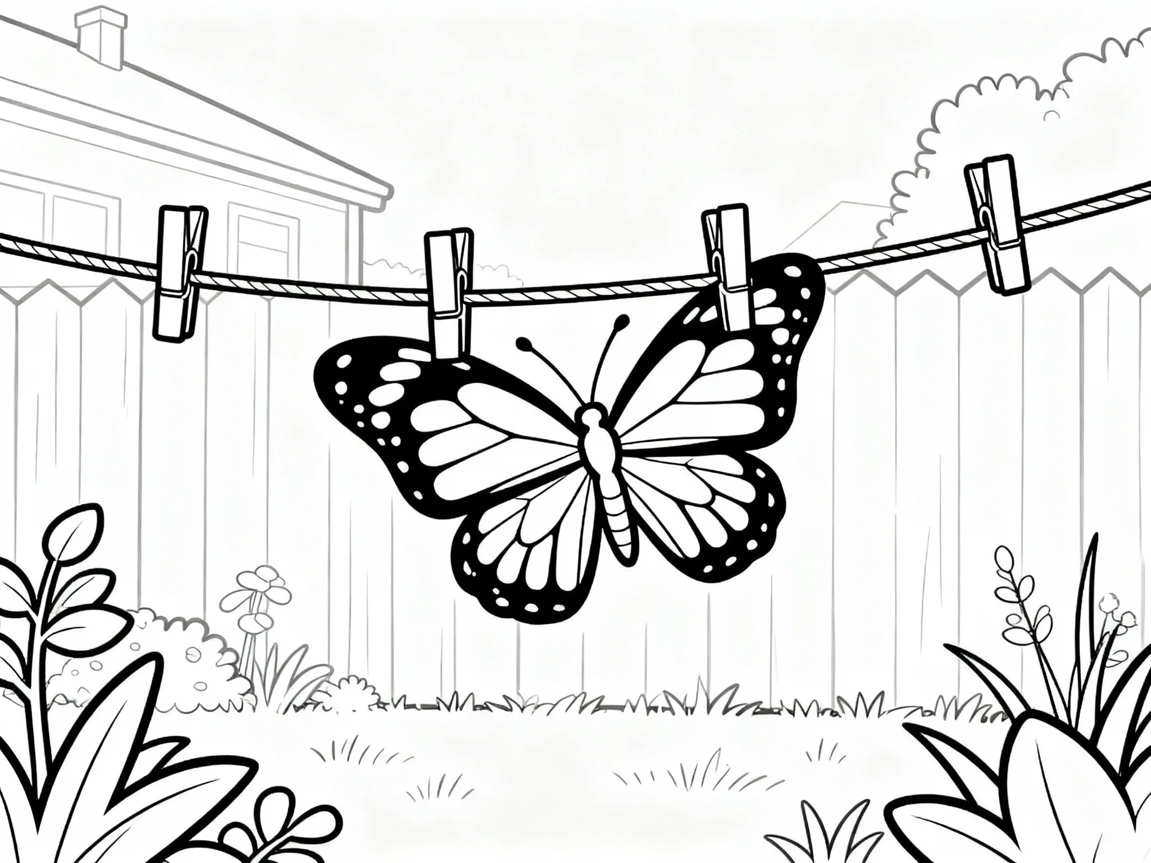Butterfly on a Clothesline