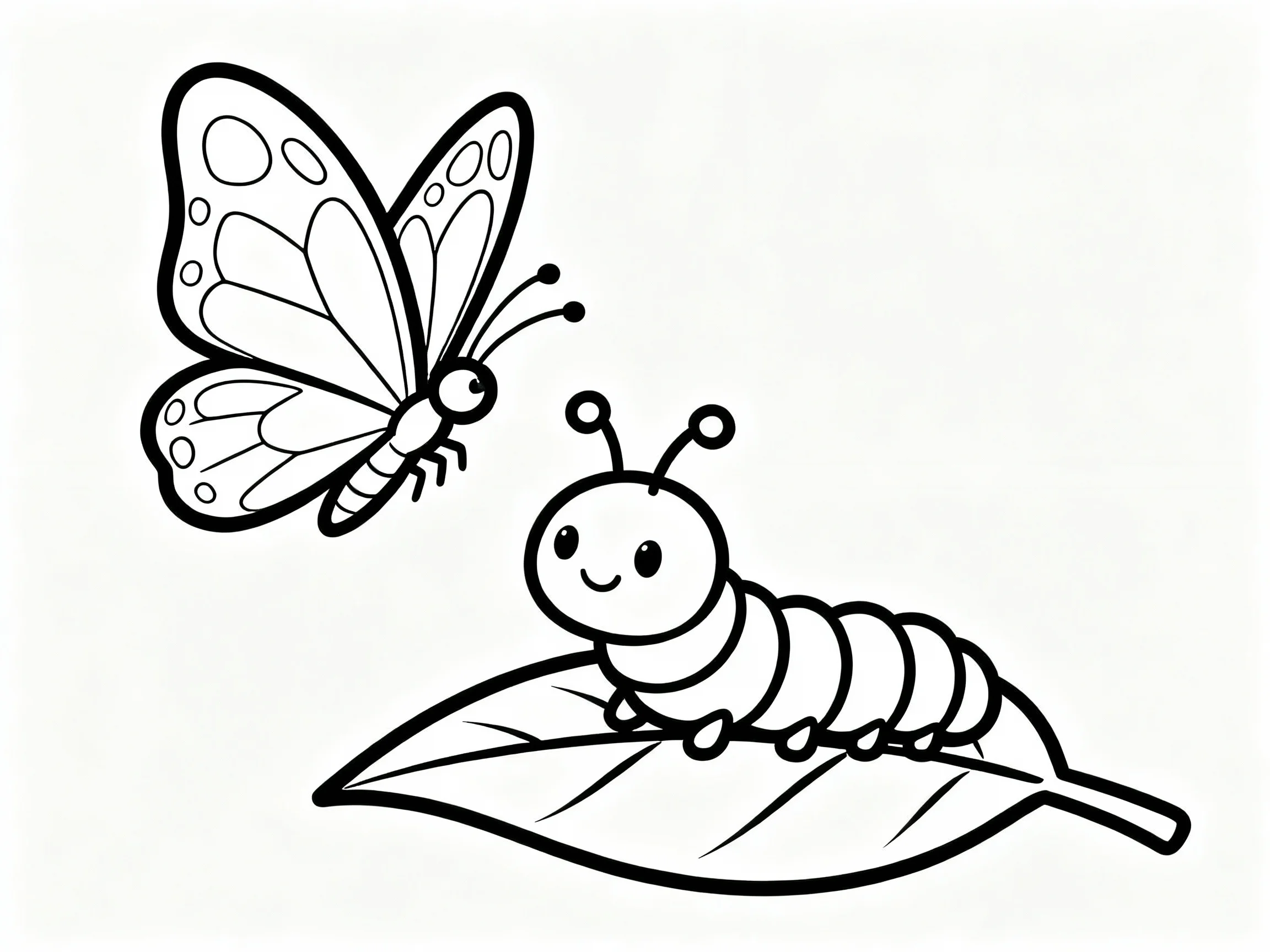 Butterfly and Caterpillar