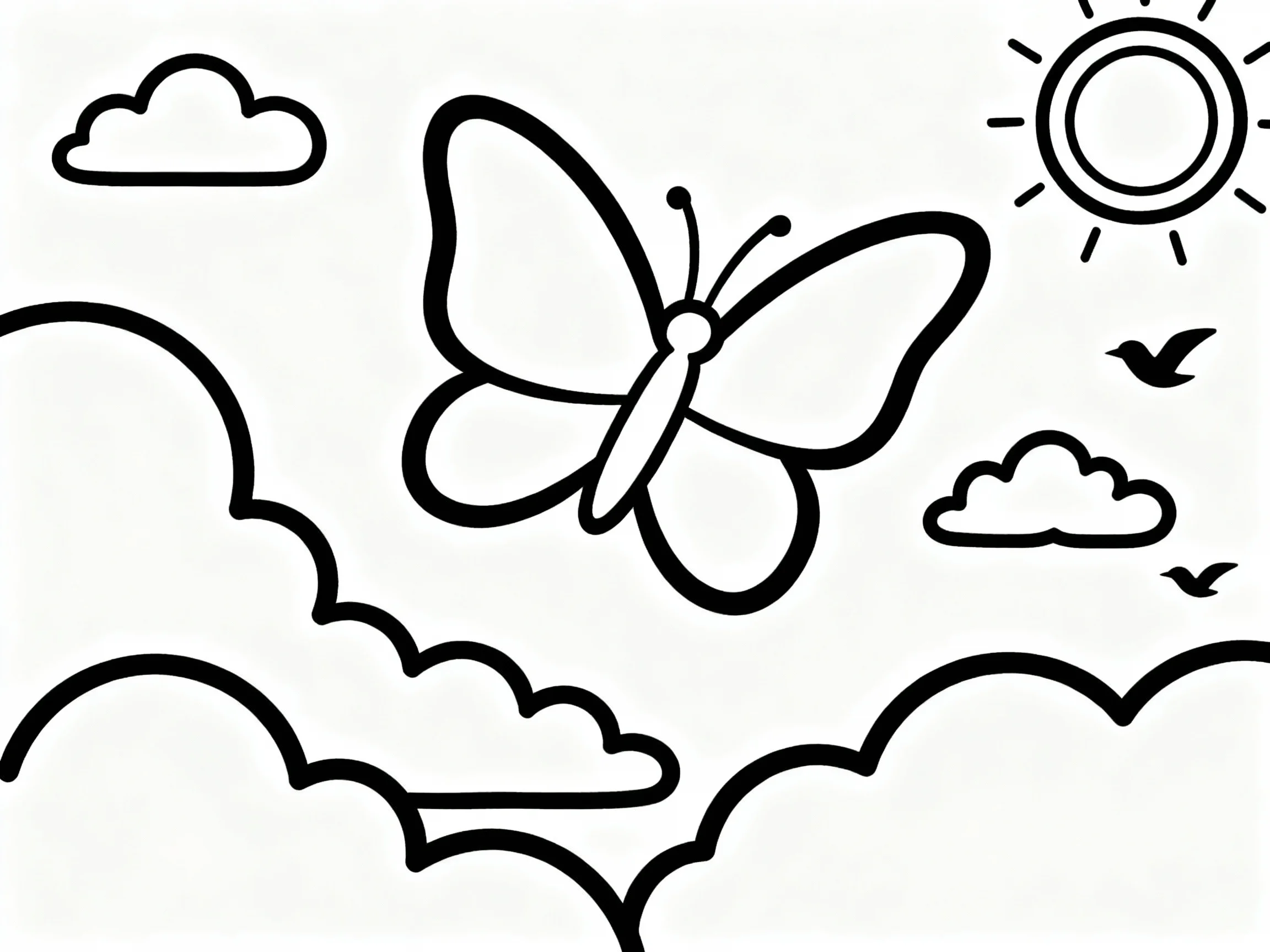 Butterfly Flying Through Clouds