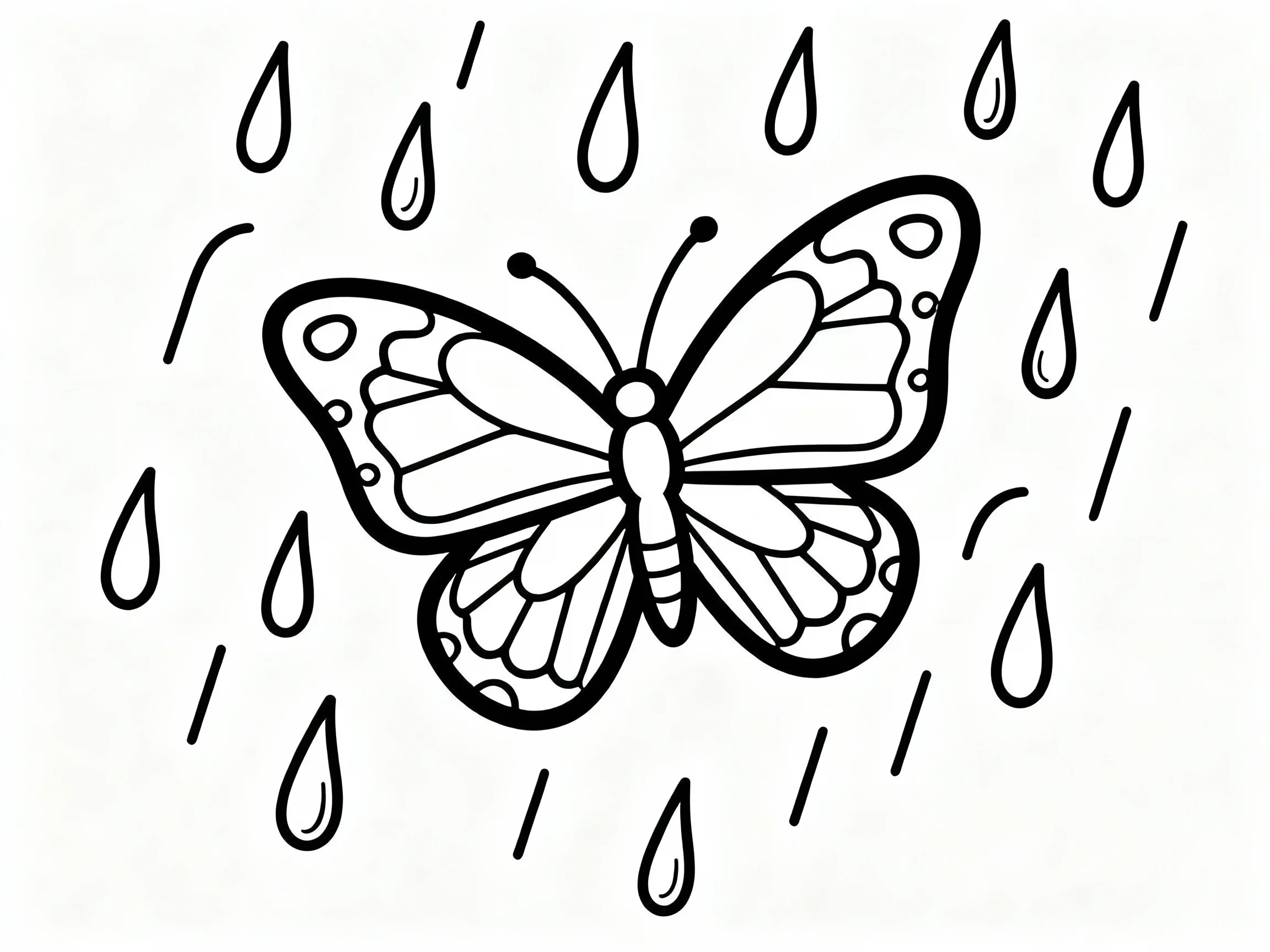 Butterfly and Raindrops