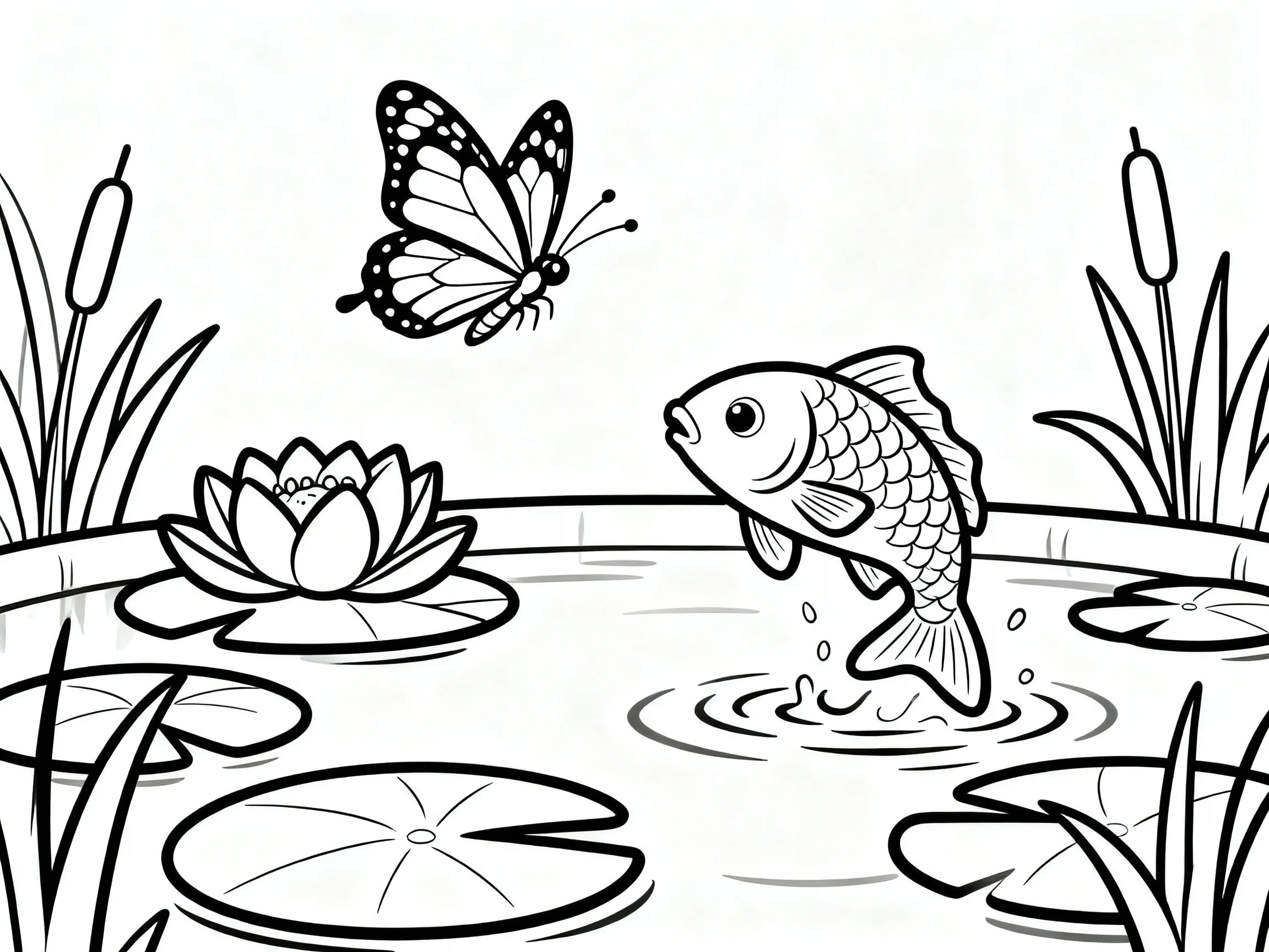 Butterfly Over a Pond