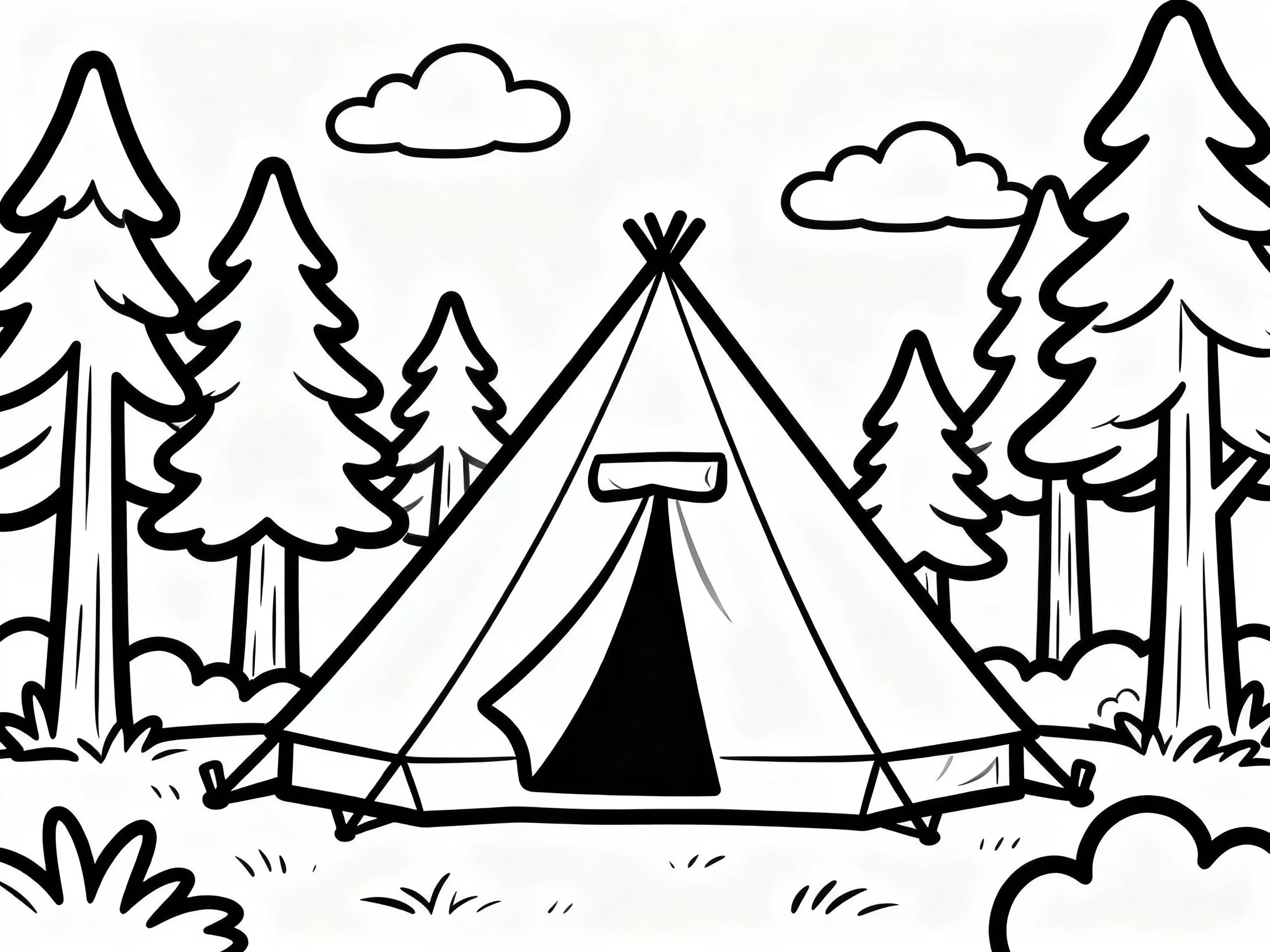 Simple Tent in the Forest