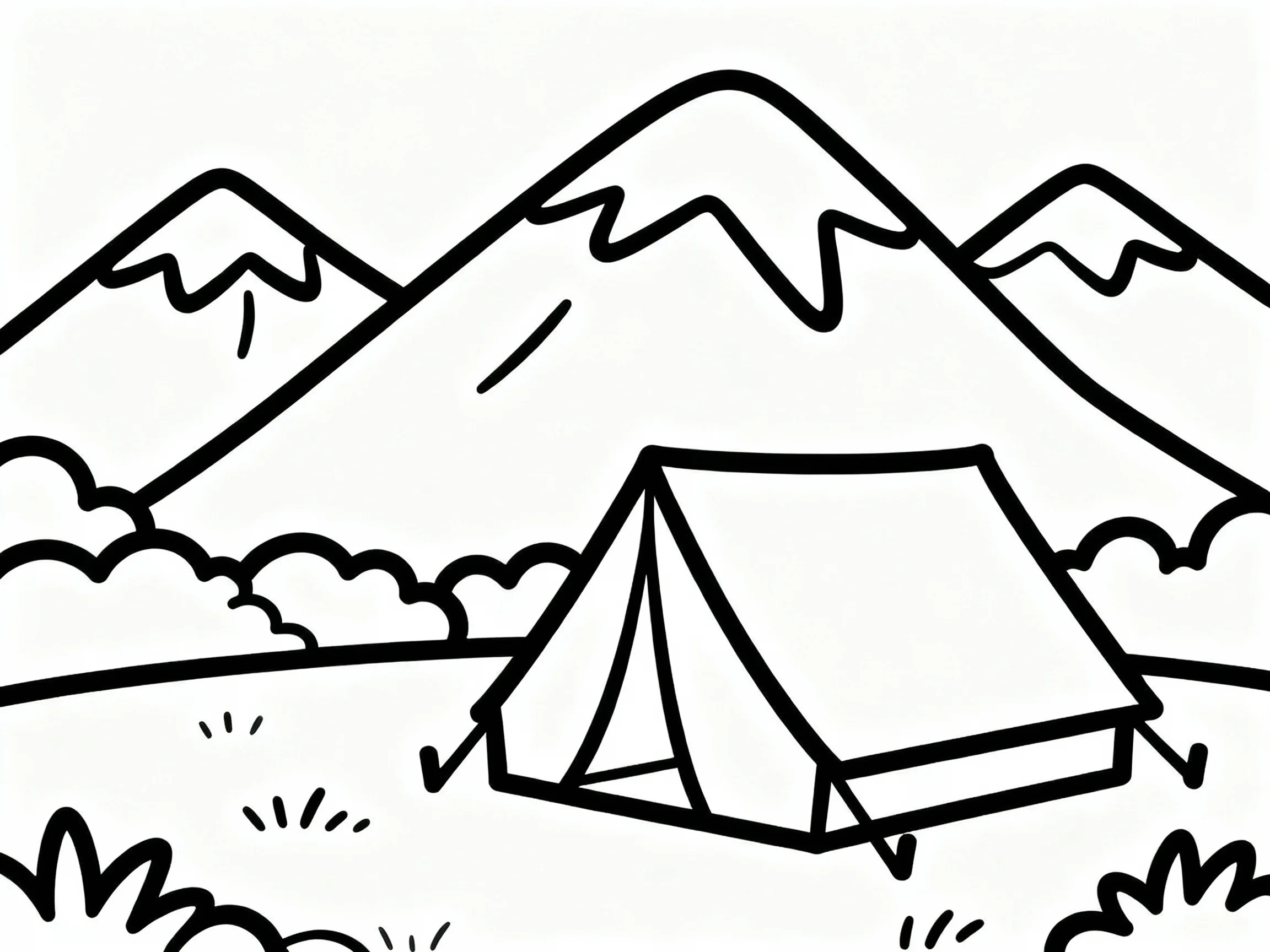 Mountains and Campsite