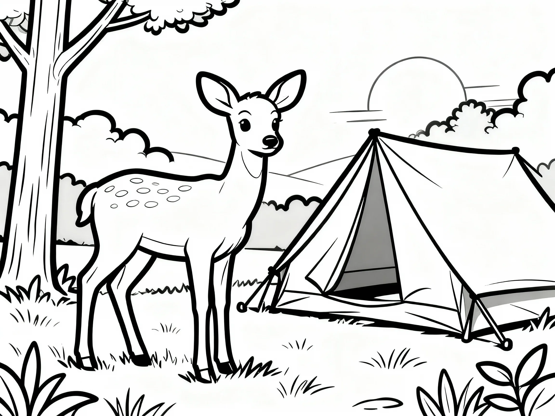 Deer by Tent