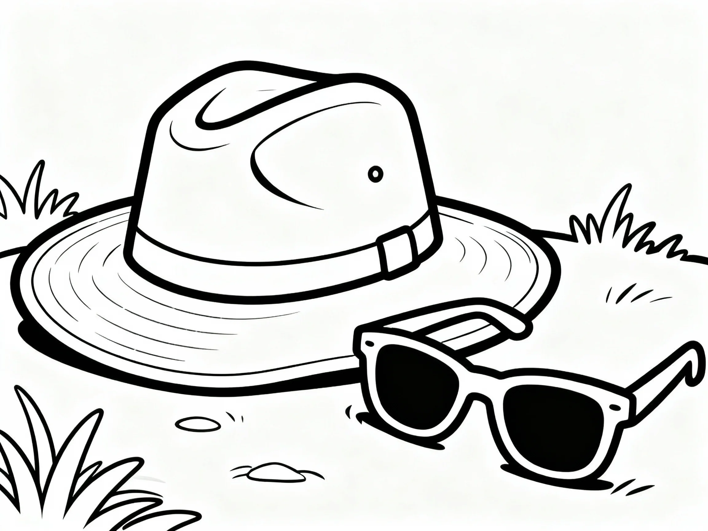 Camping Hat and Sunglasses