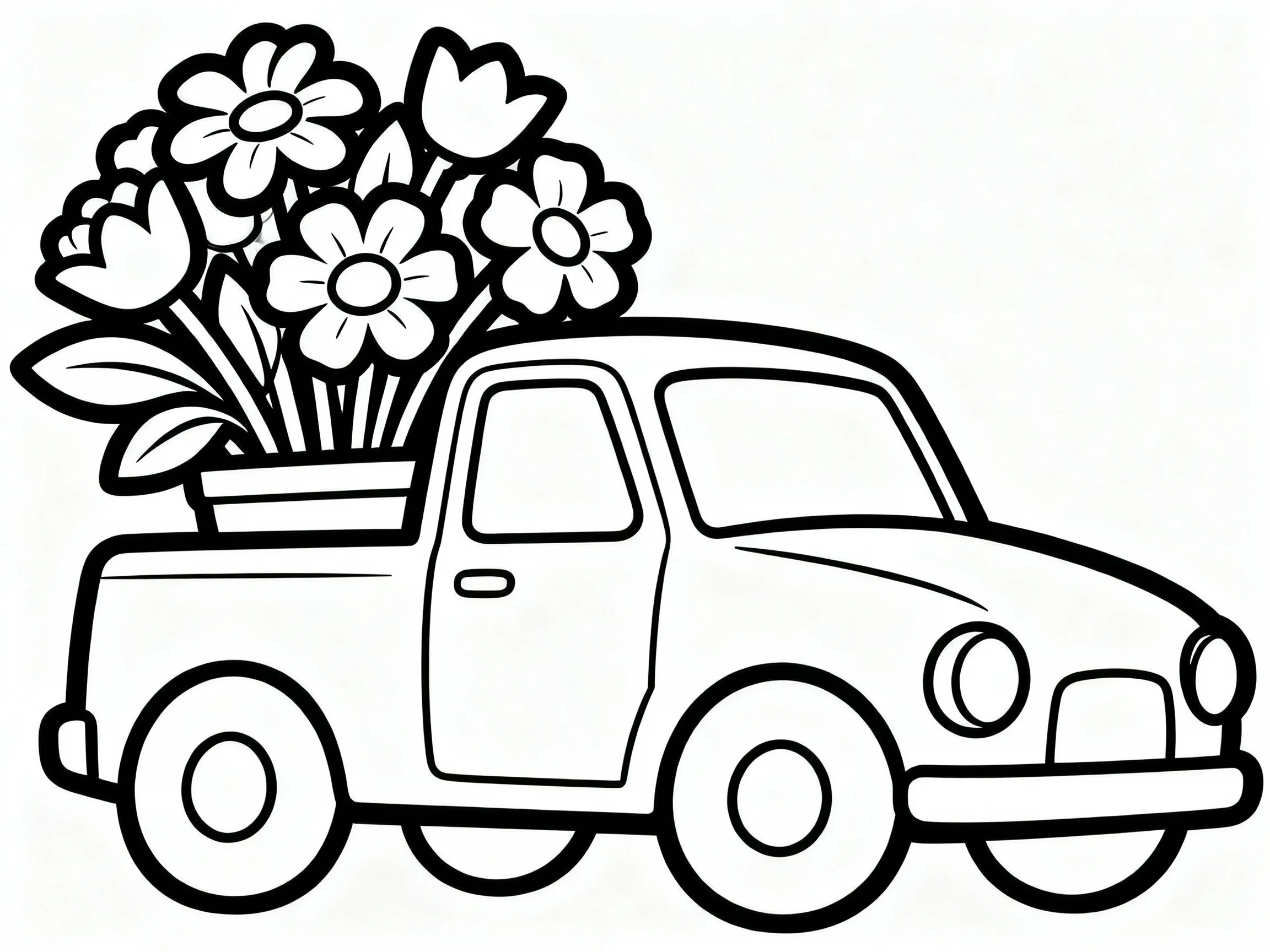 Car with Flowers