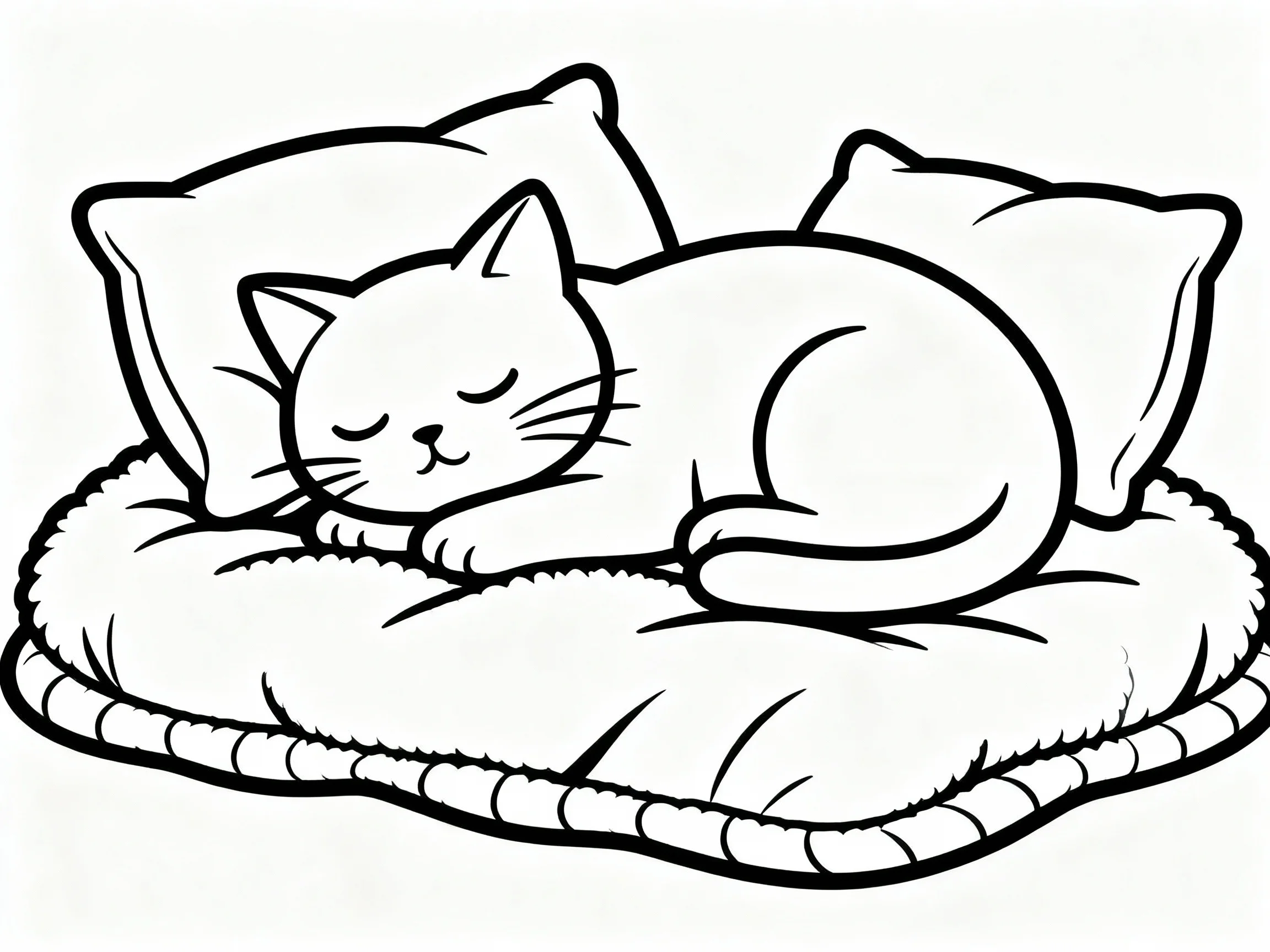 Cat Napping on a Blanket