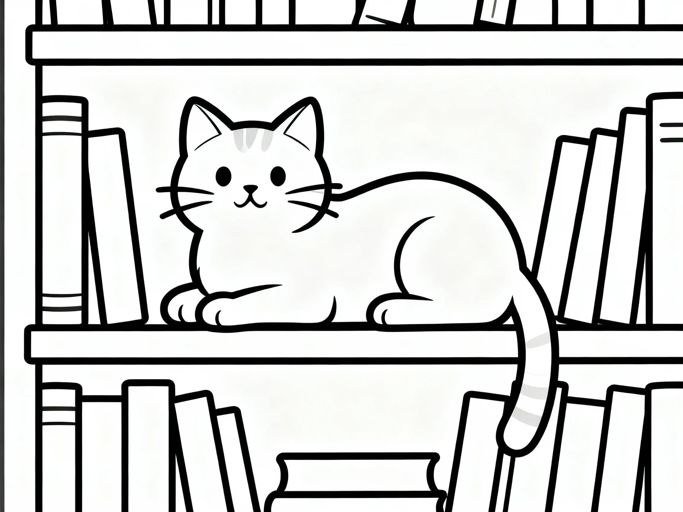 Cat on a Bookshelf