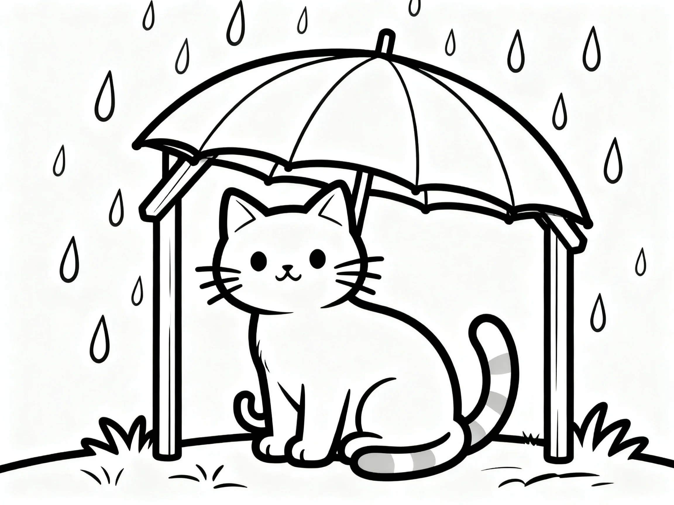 Cat Under the Rain