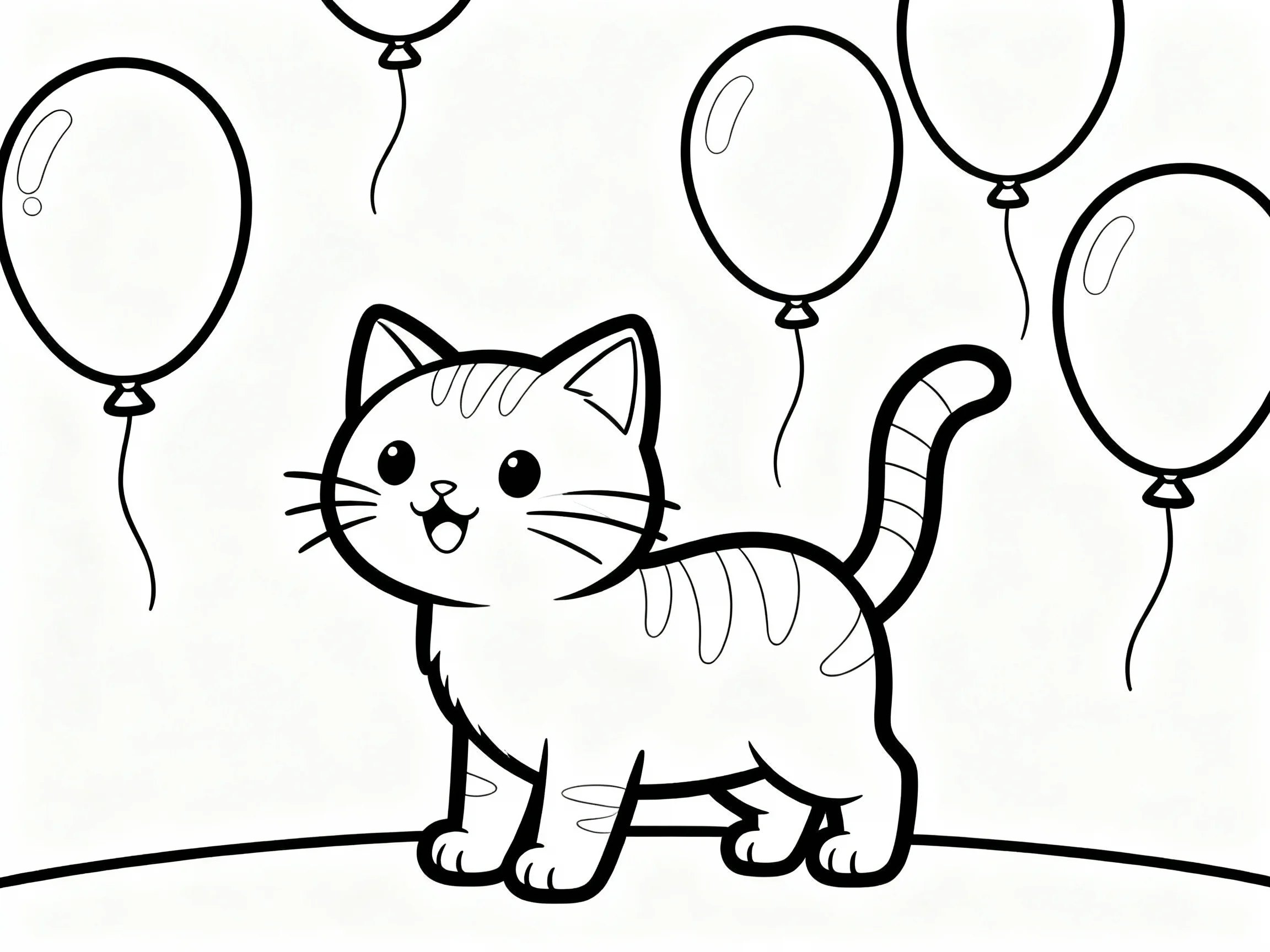 Cat with Balloons