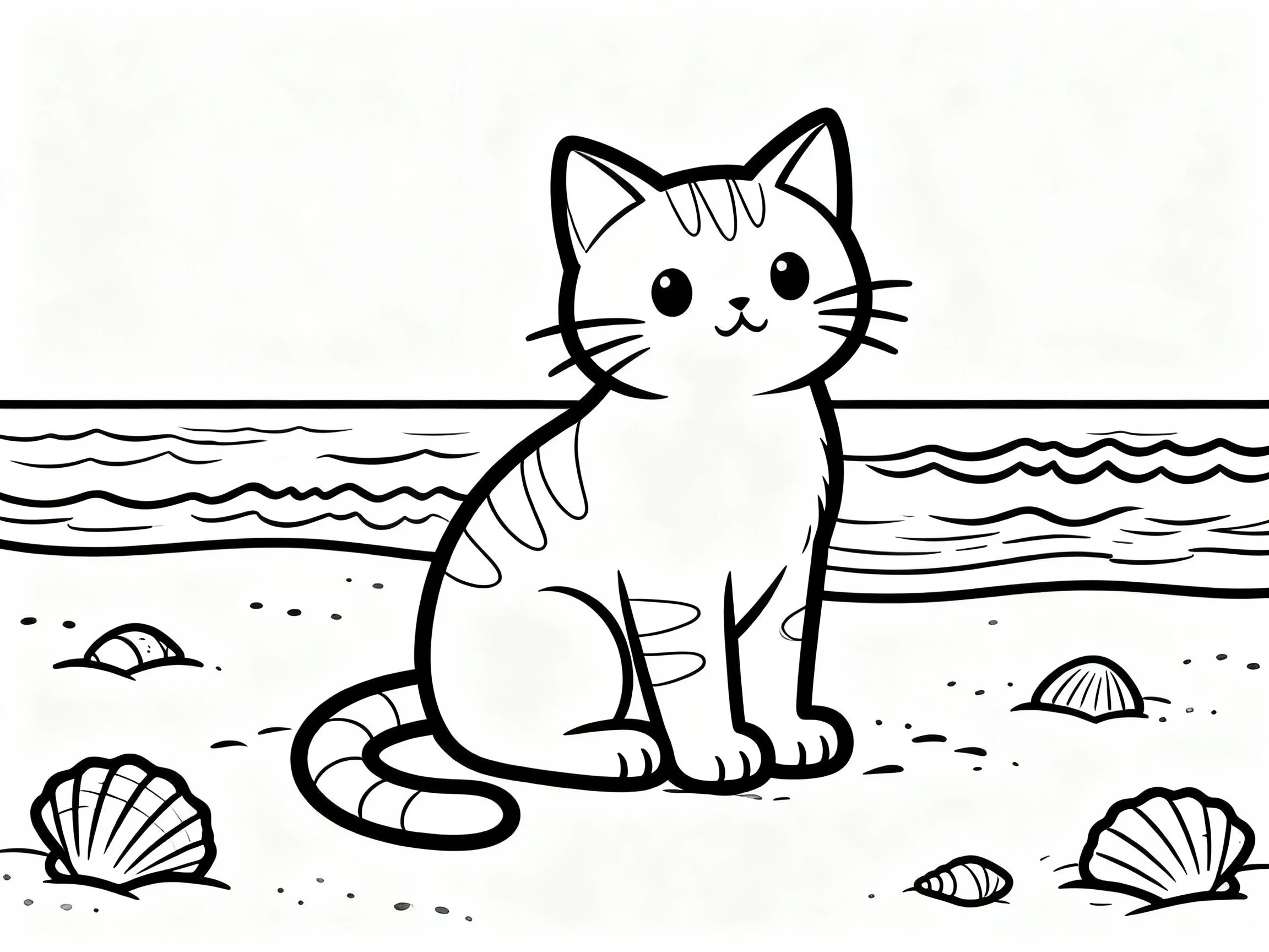 Cat on a Beach