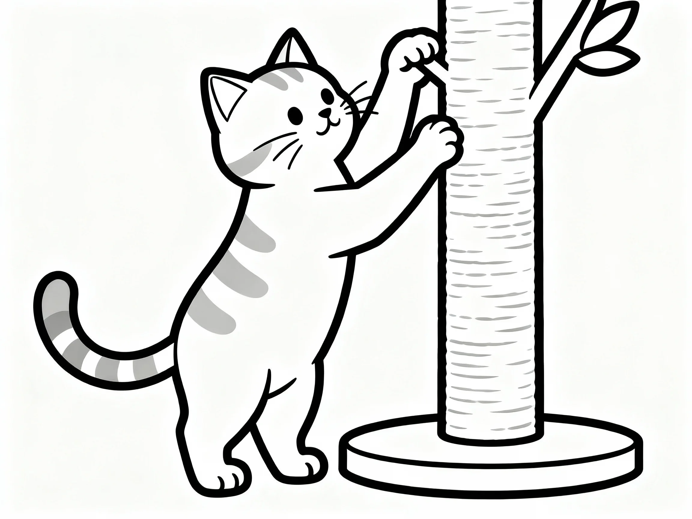 Cat Scratching a Post