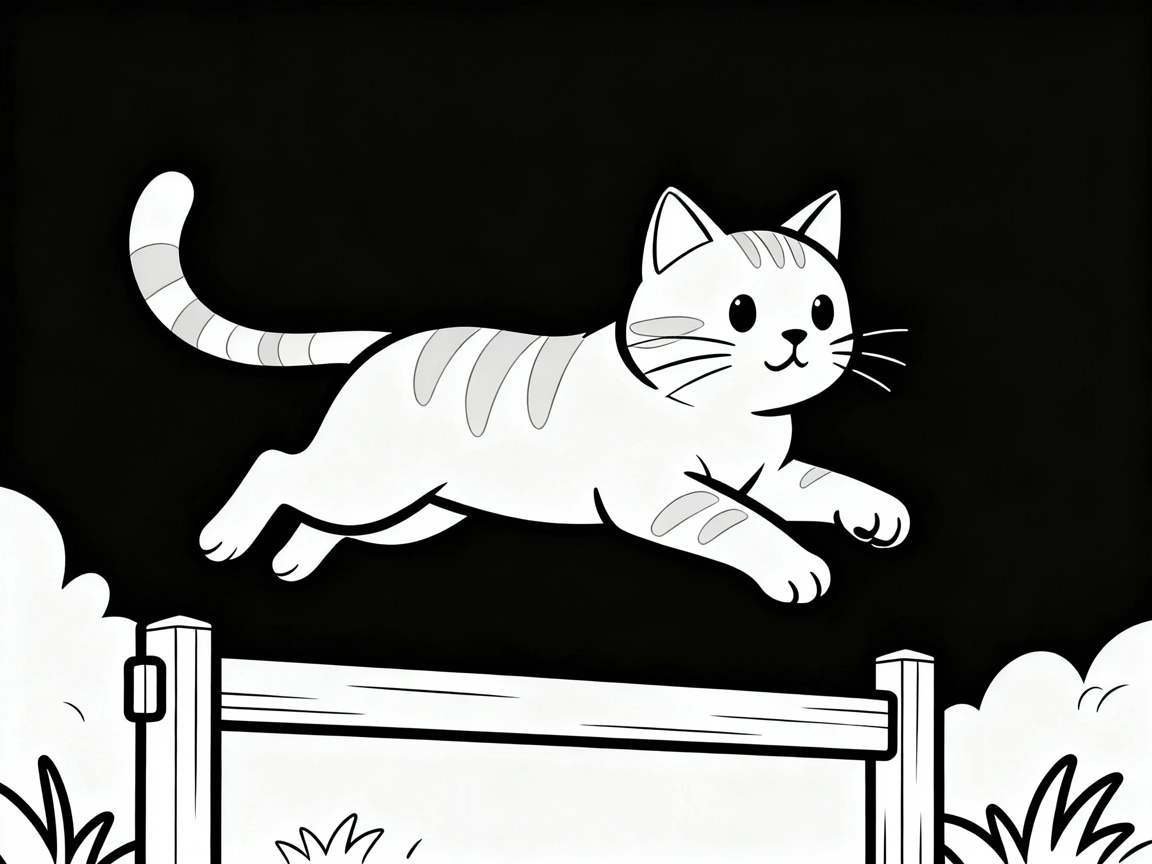 Cat Jumping Over a Fence