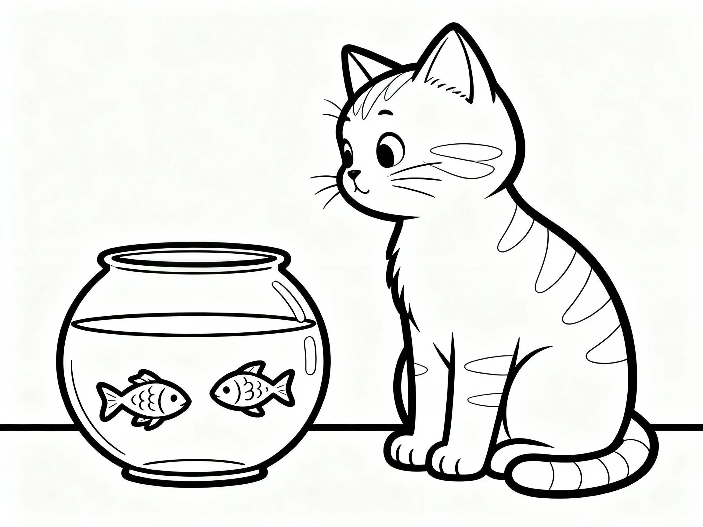 Cat Watching Fishbowl