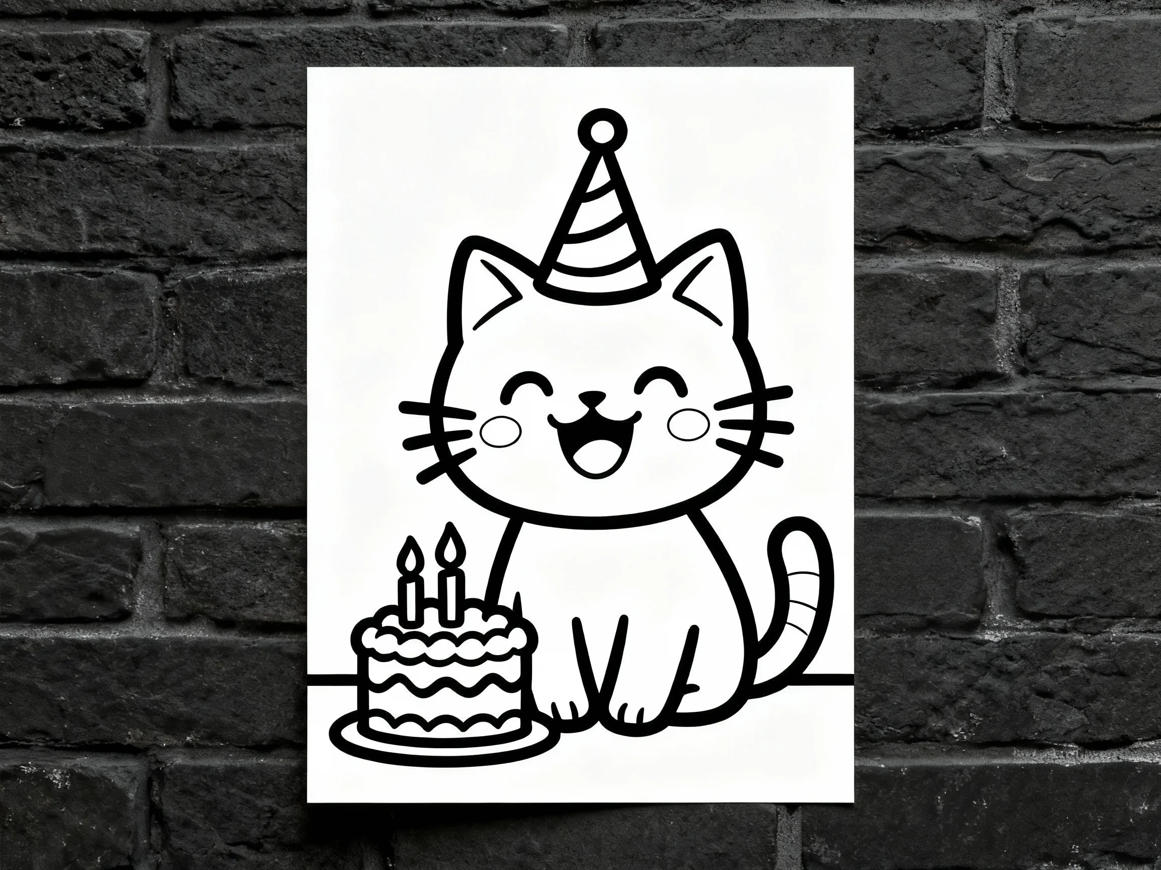 Cat with a Birthday Hat