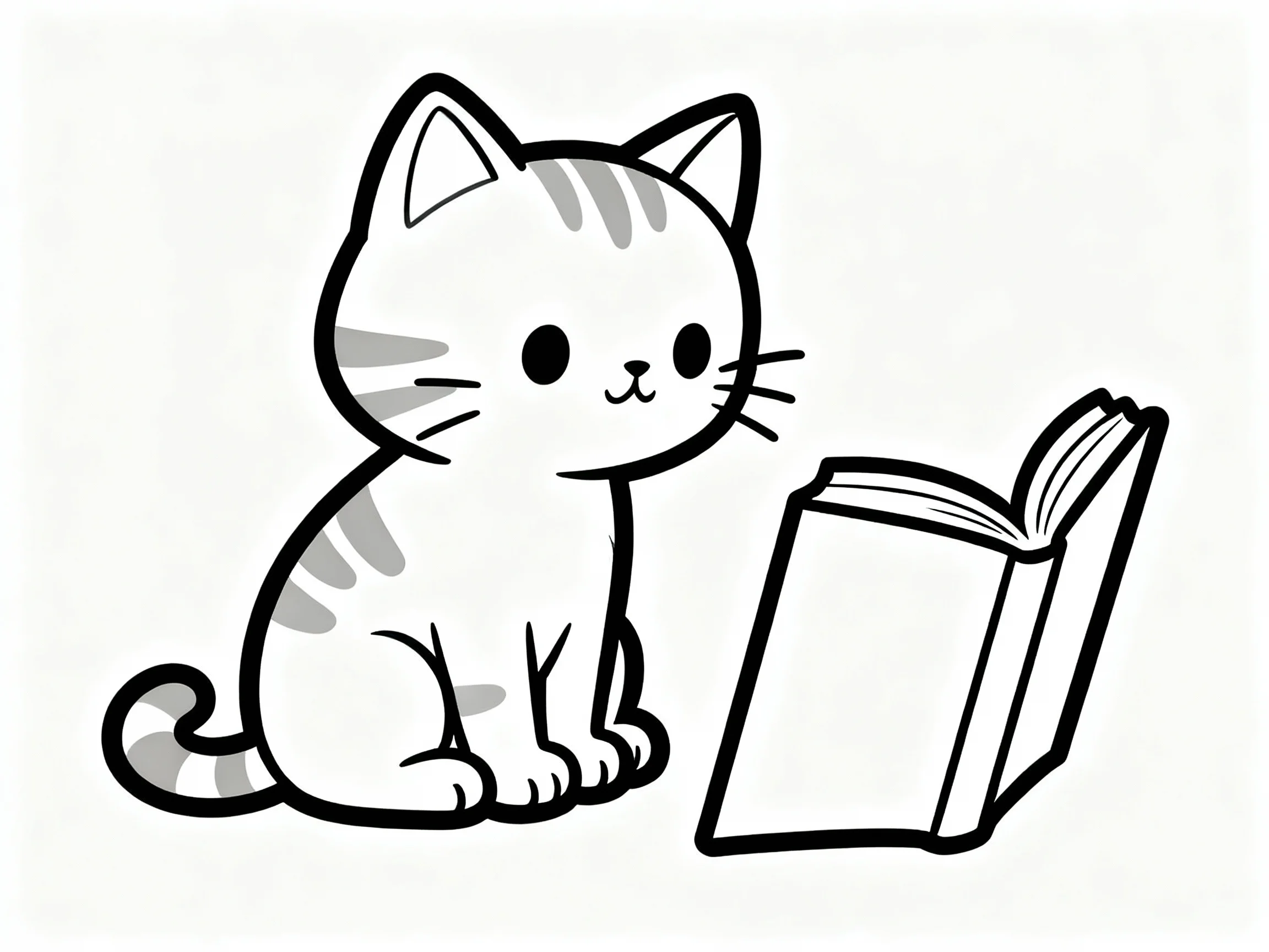 Cat Reading a Book