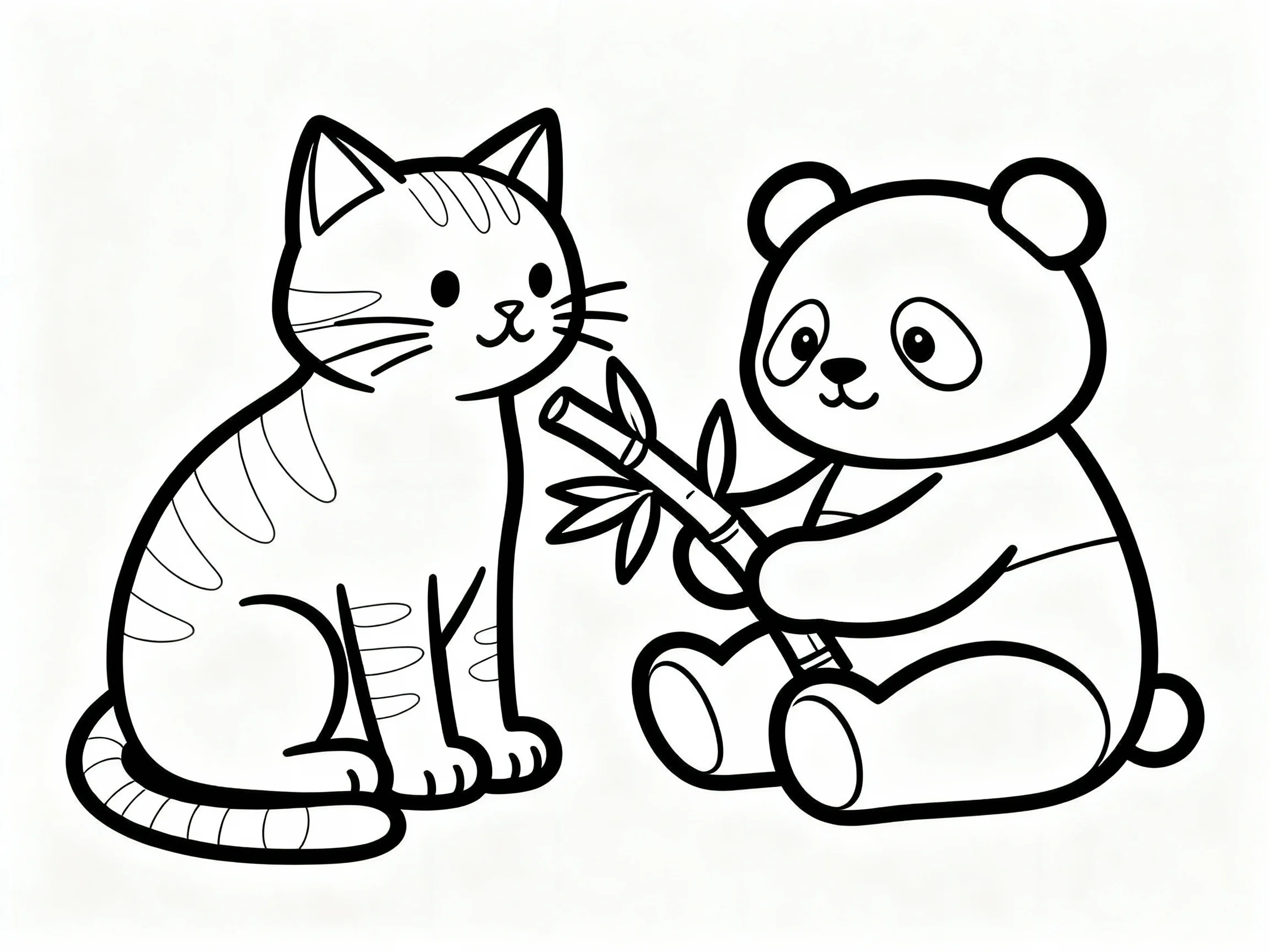 Cat with a Panda Friend