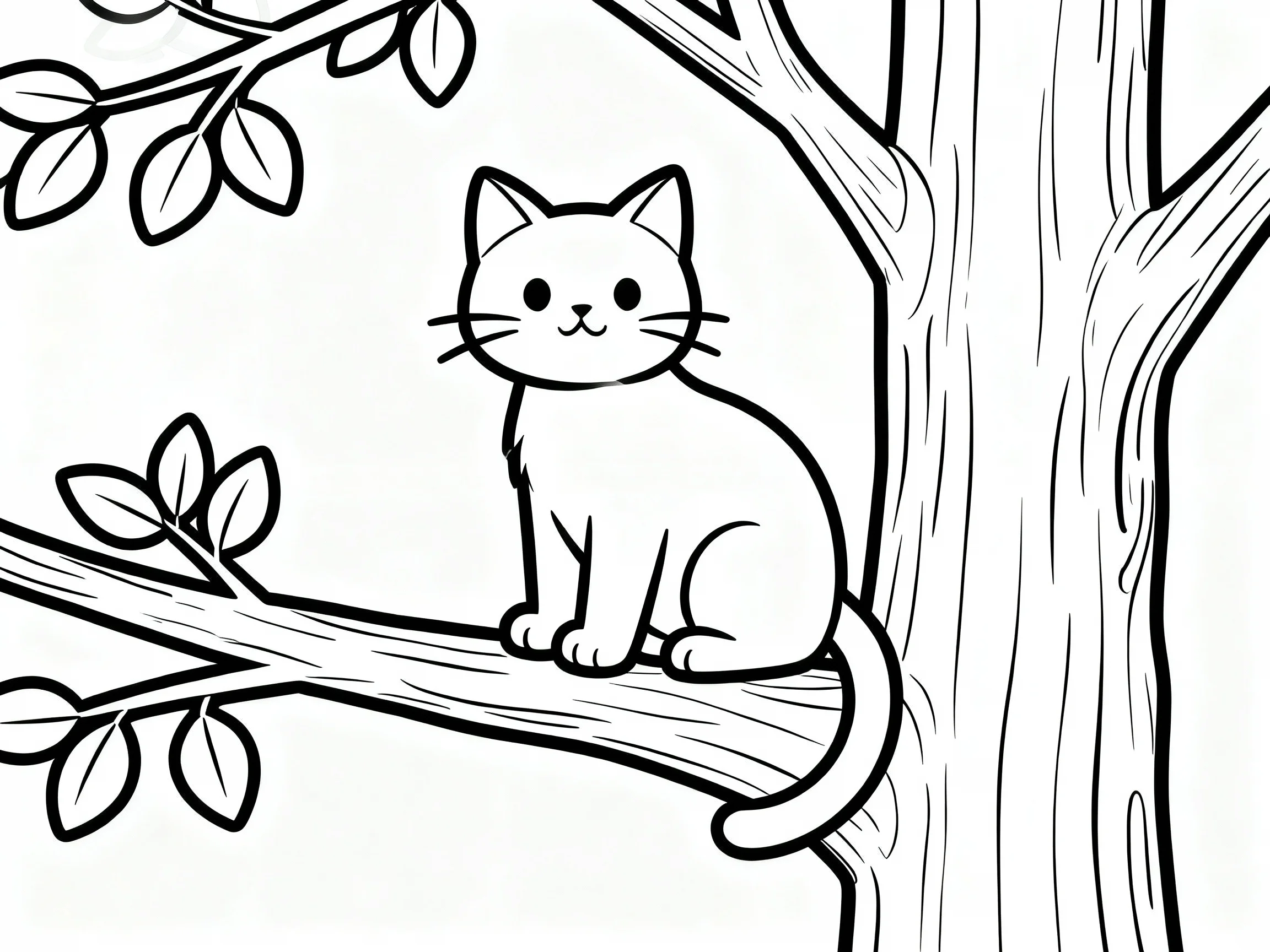 Cat Climbing a Tree