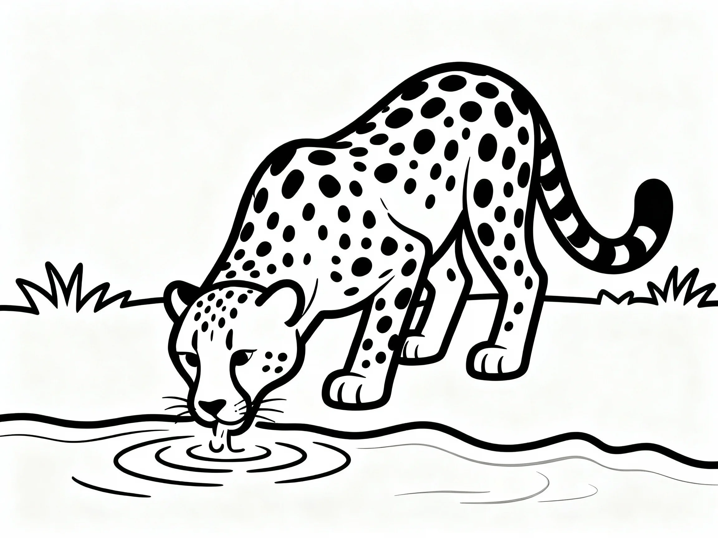Cheetah Drinking Water