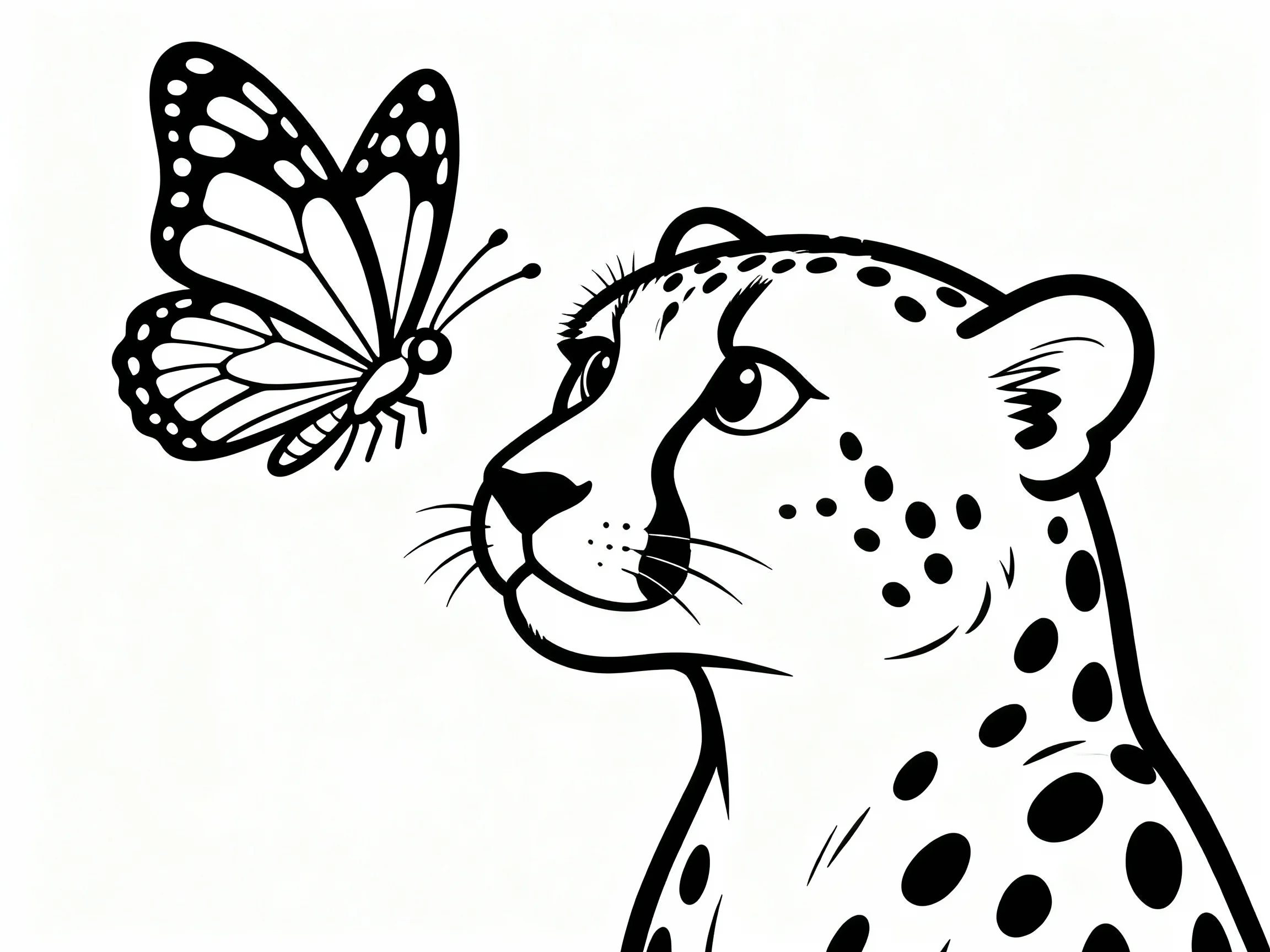 Cheetah with Butterfly