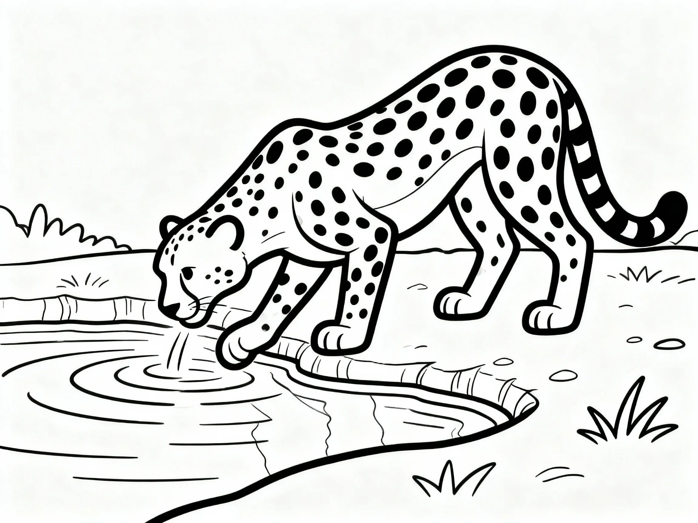 Cheetah at Watering Hole