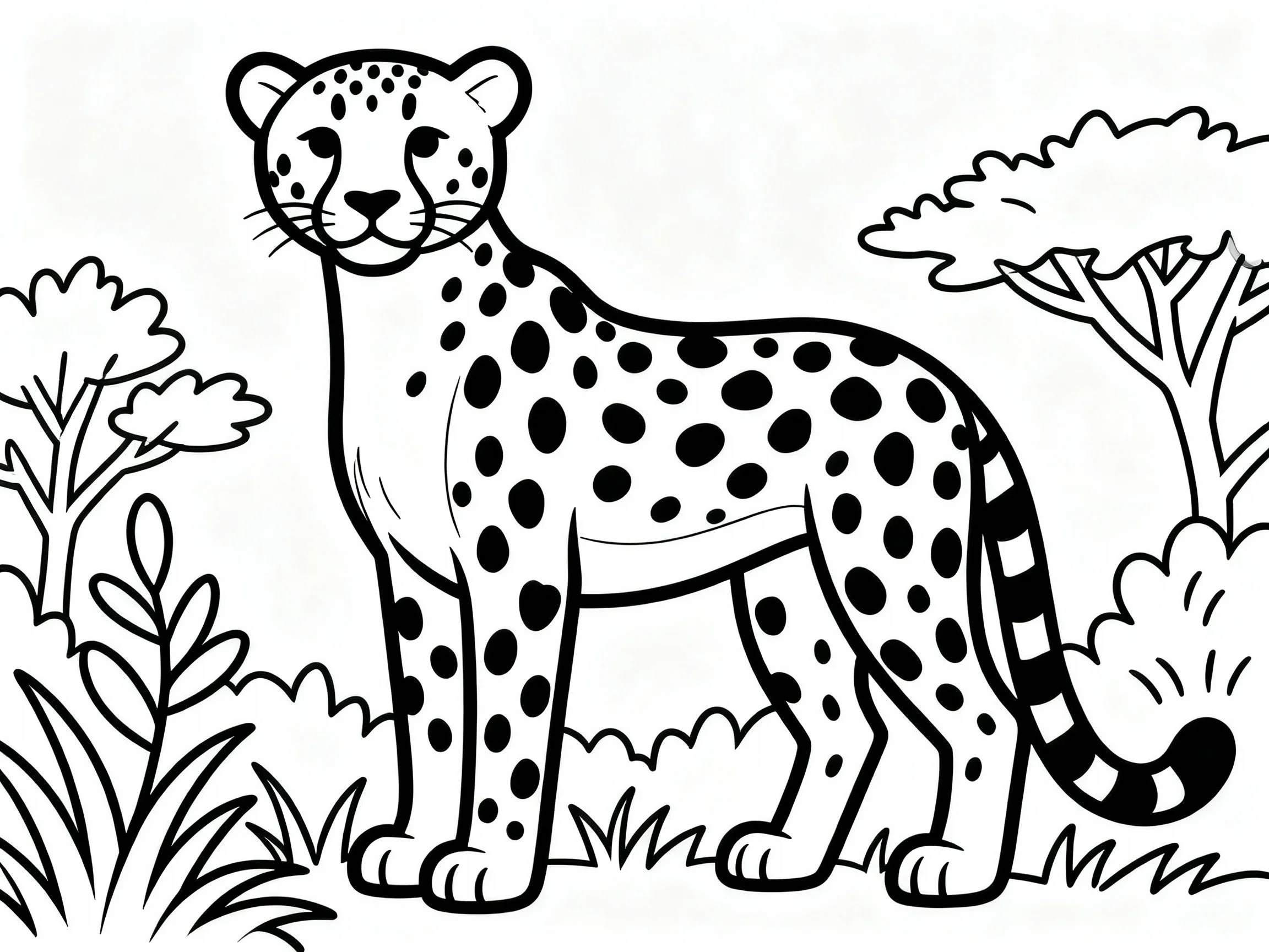 Cheetah Among Bushes