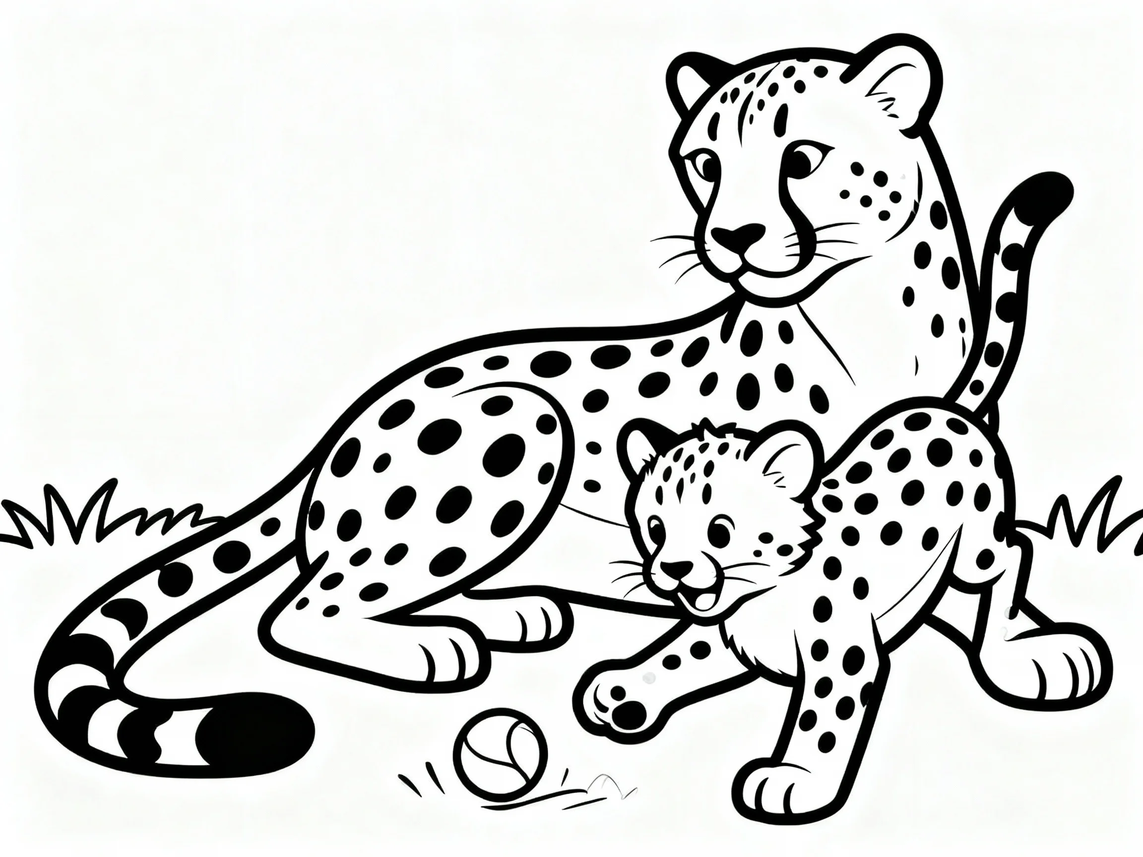 Cheetah with Cub Playing