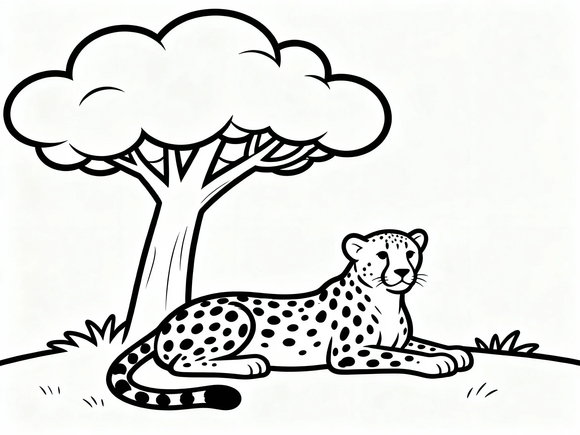 Cheetah Under Tree