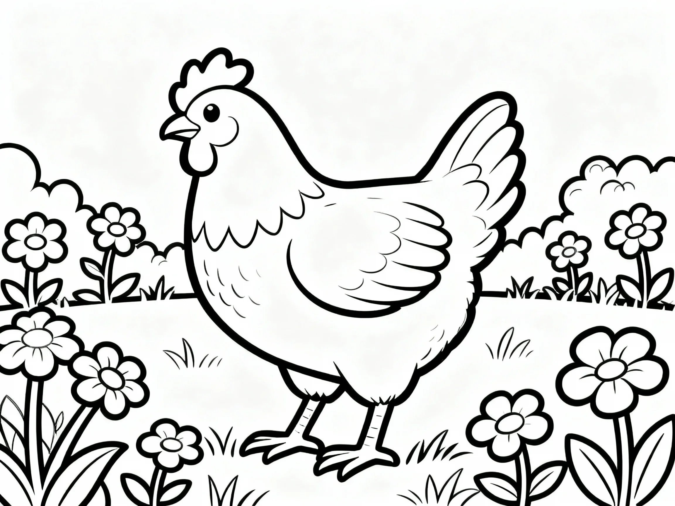 Chicken with Flowers