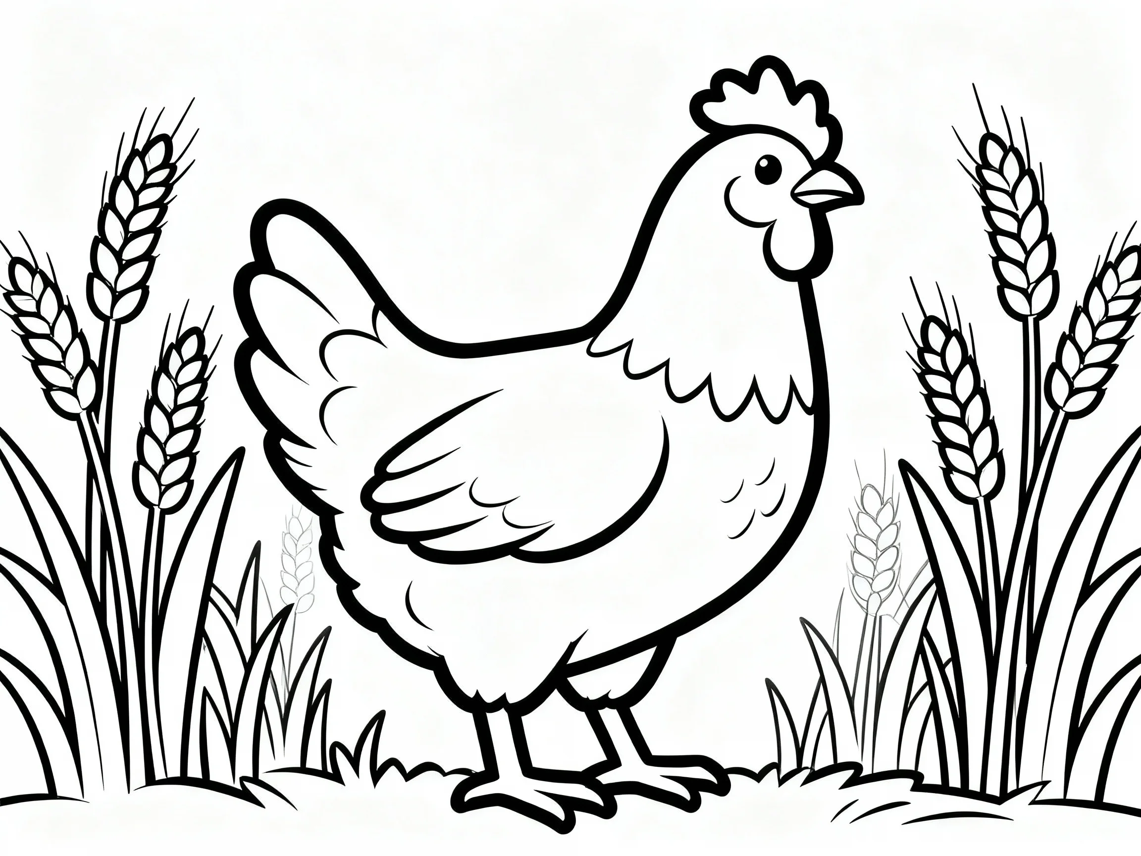 Chicken in Wheat Field