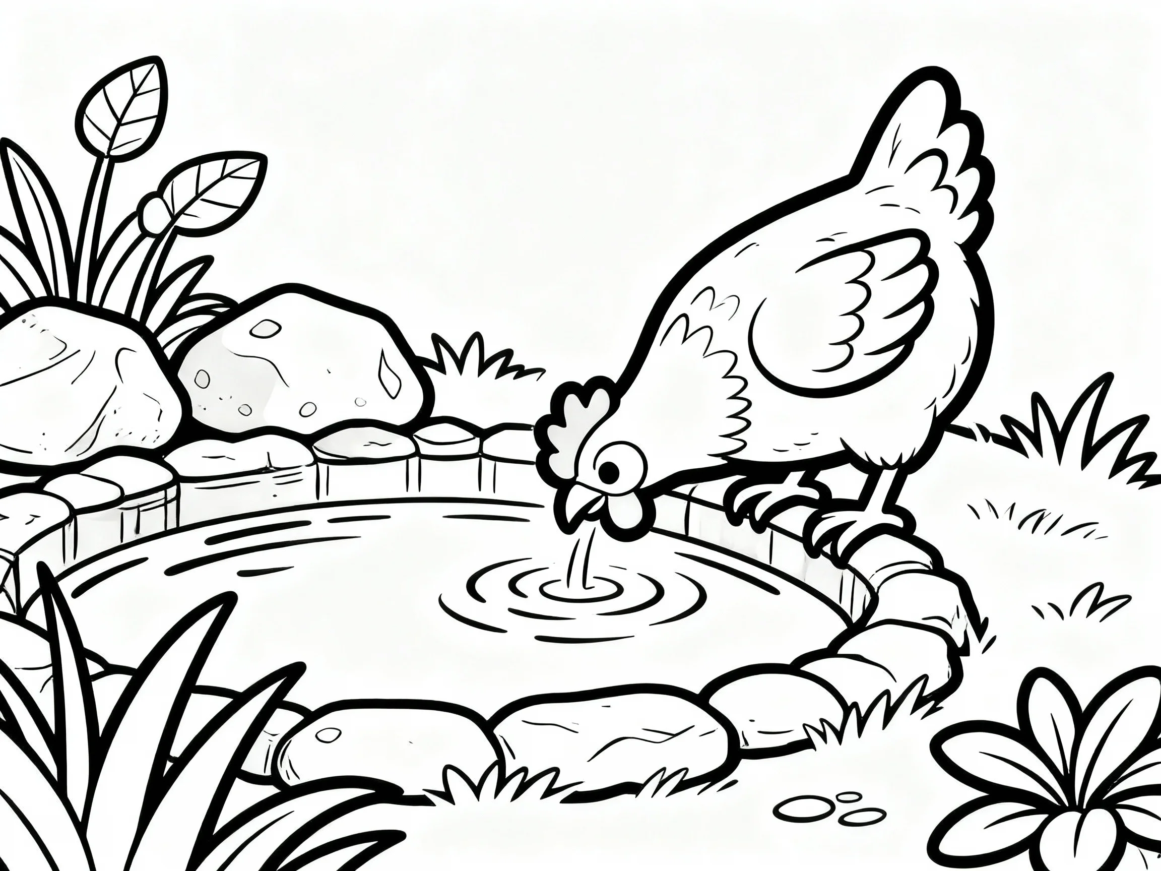 Chicken at Watering Hole