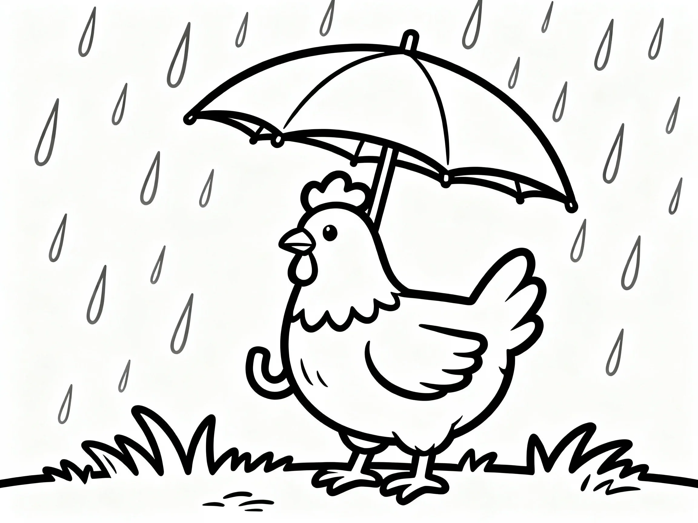 Chicken Under Umbrella