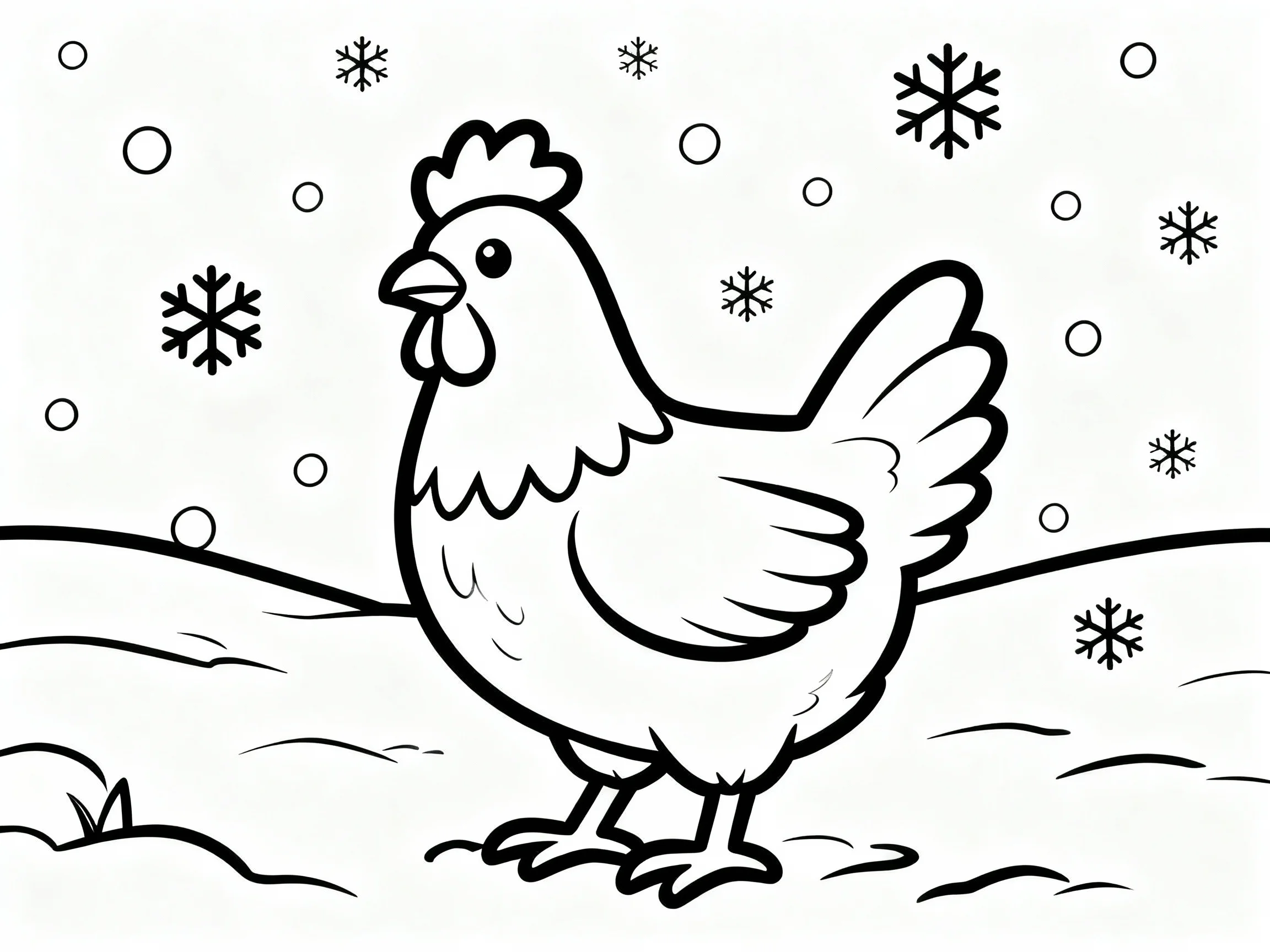 Chicken in Snow