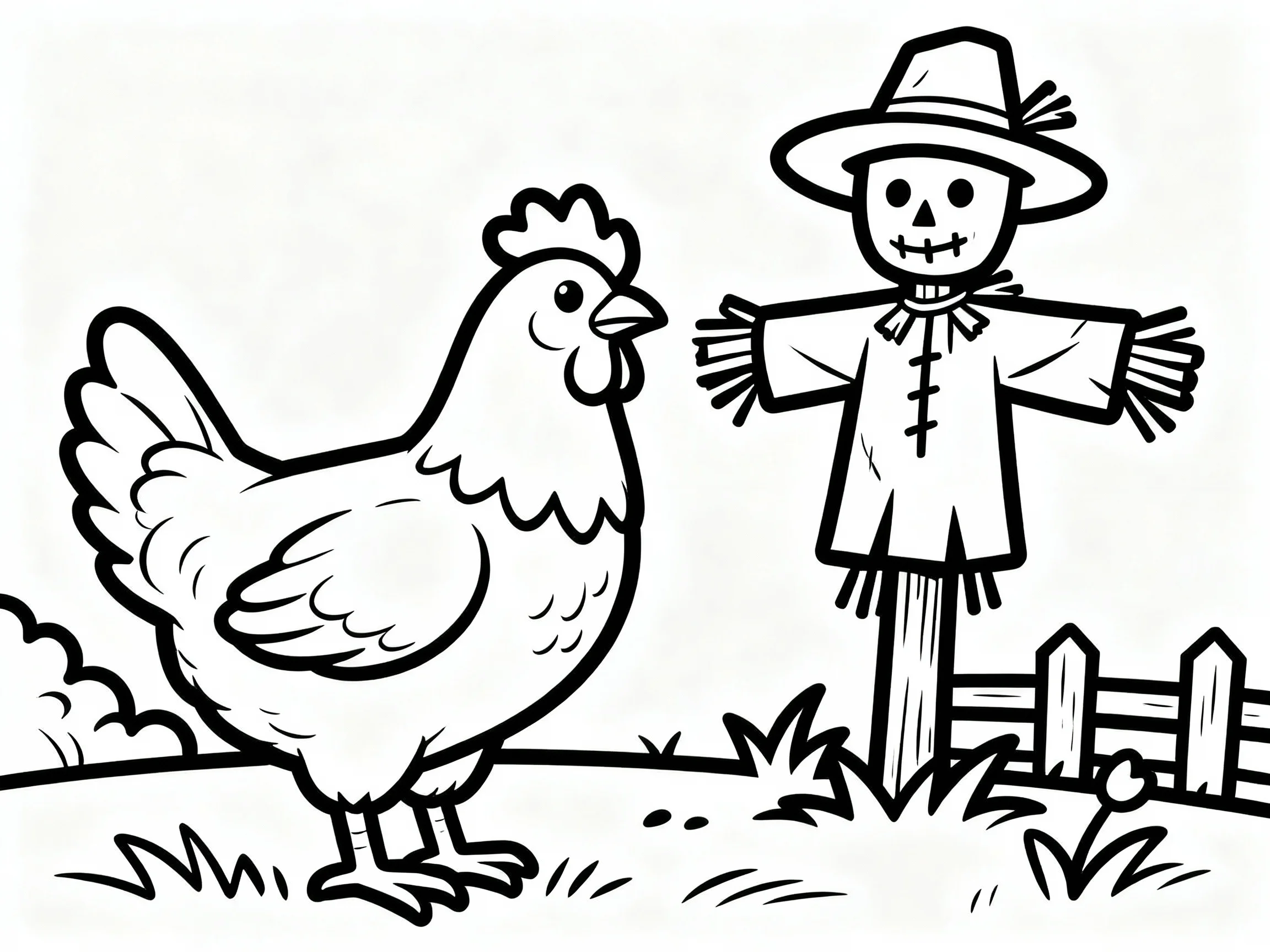 Chicken and Scarecrow