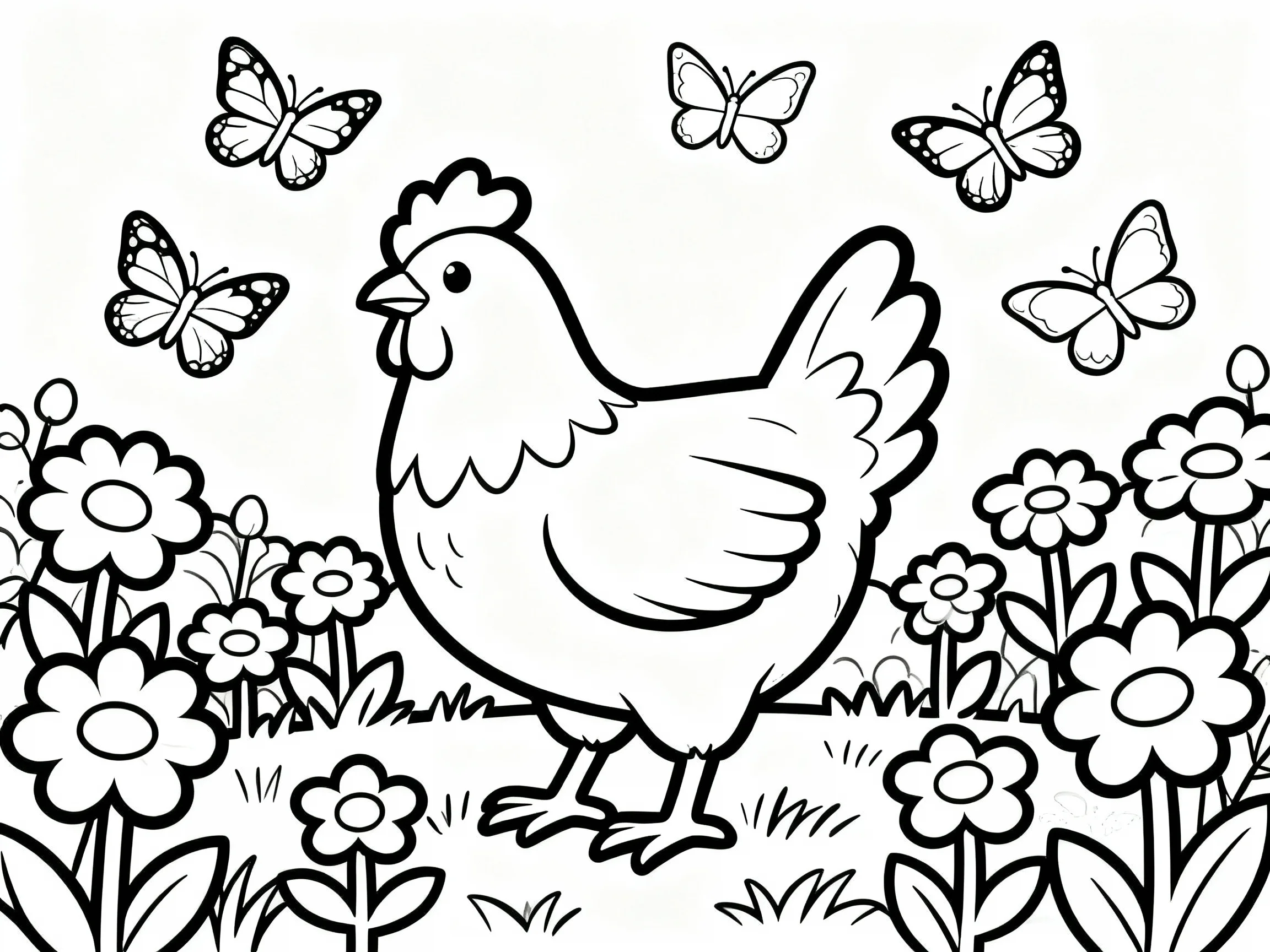 Chicken and Butterfly Garden