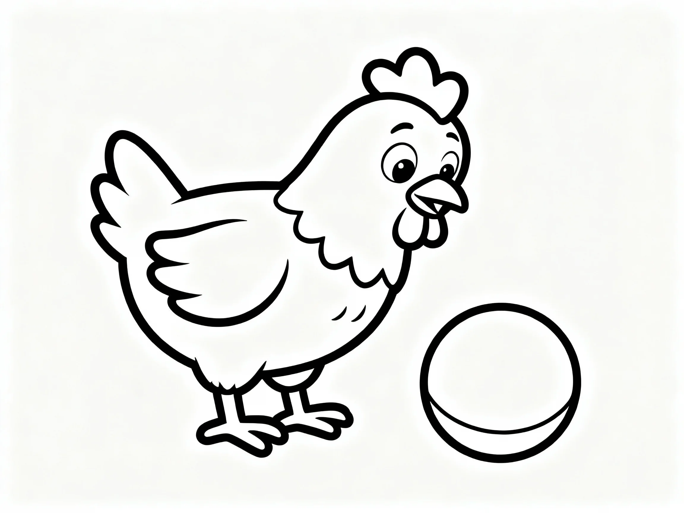 Chicken with Toy Ball