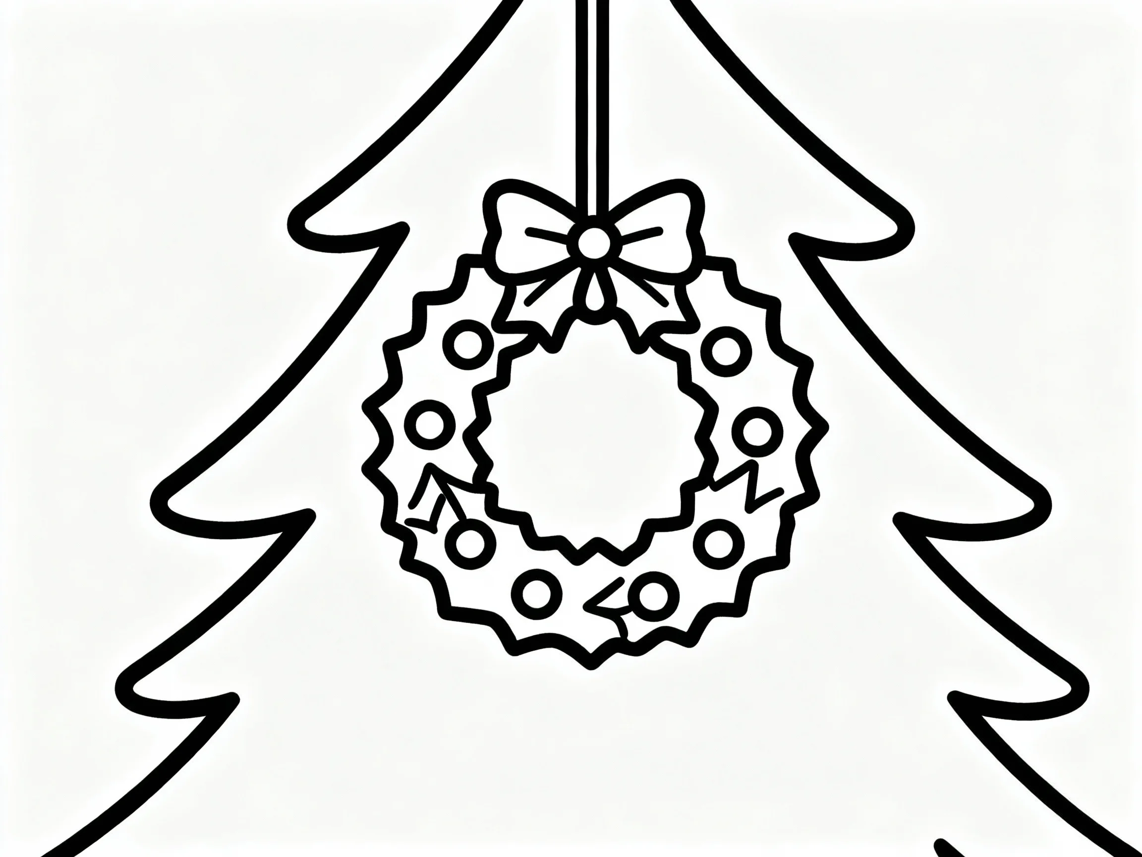 Tree with Holly Wreath