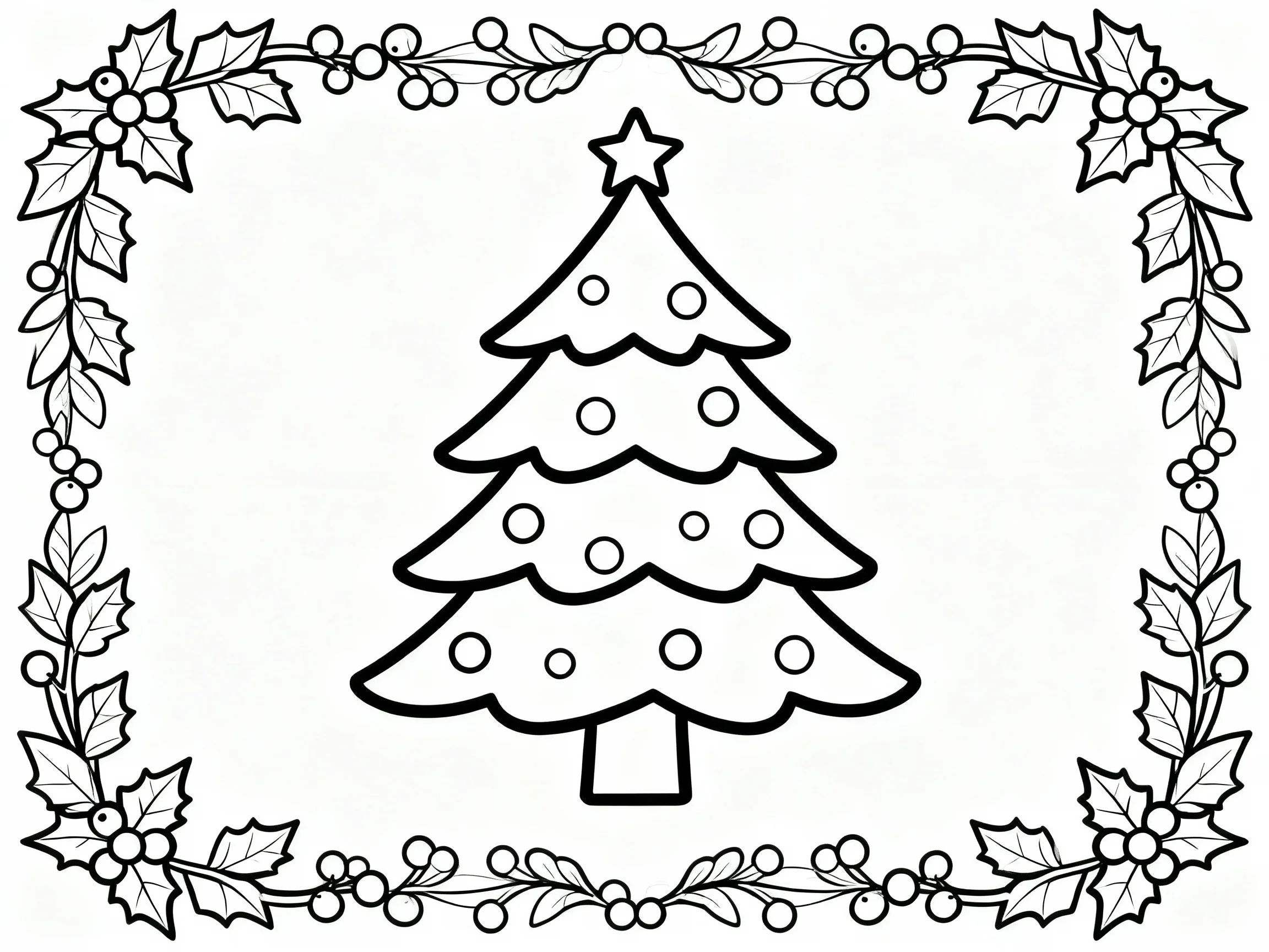 Christmas Tree with Garland Border