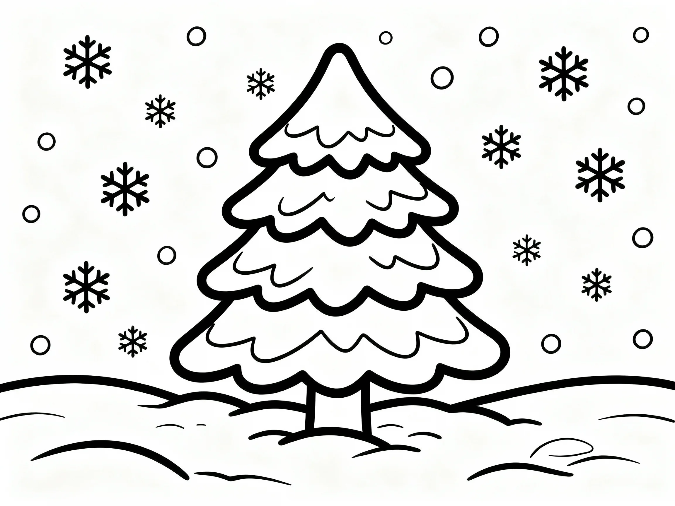 Decorated Winter Tree Scene