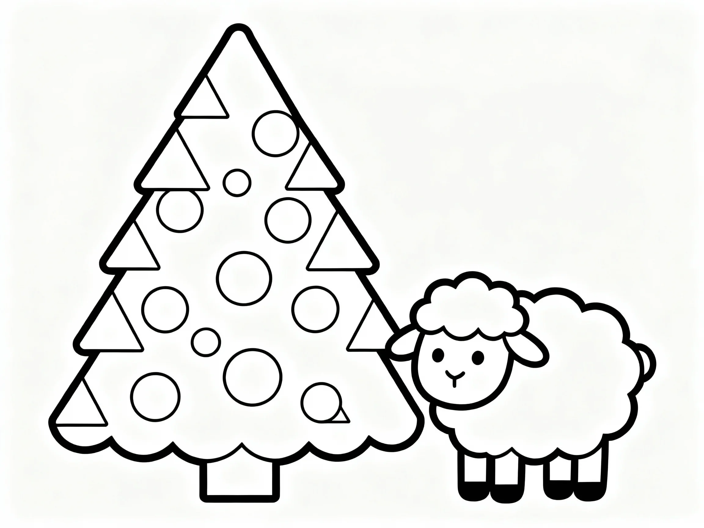 Christmas Tree with Sheep