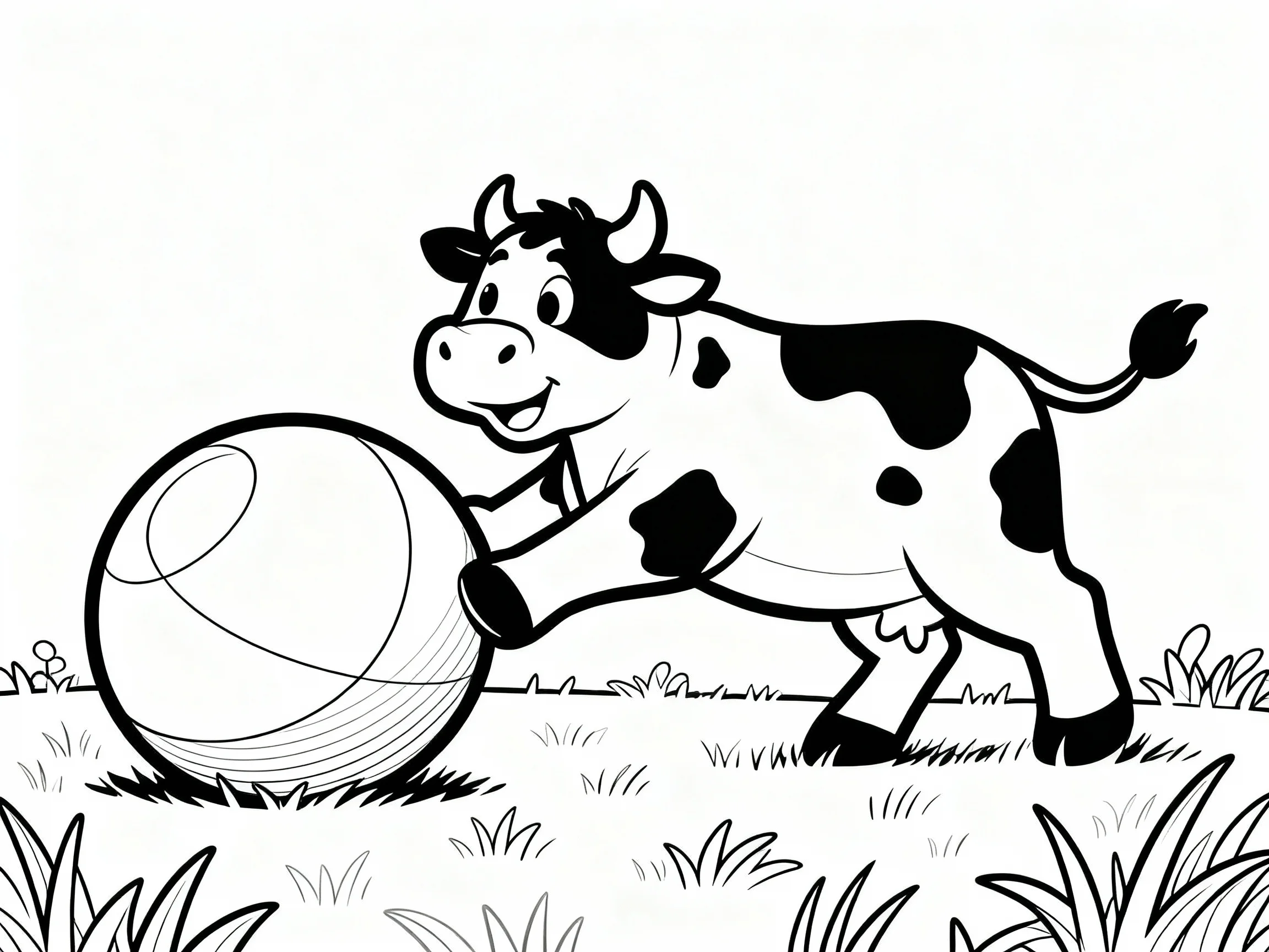 Cow Playing with Ball
