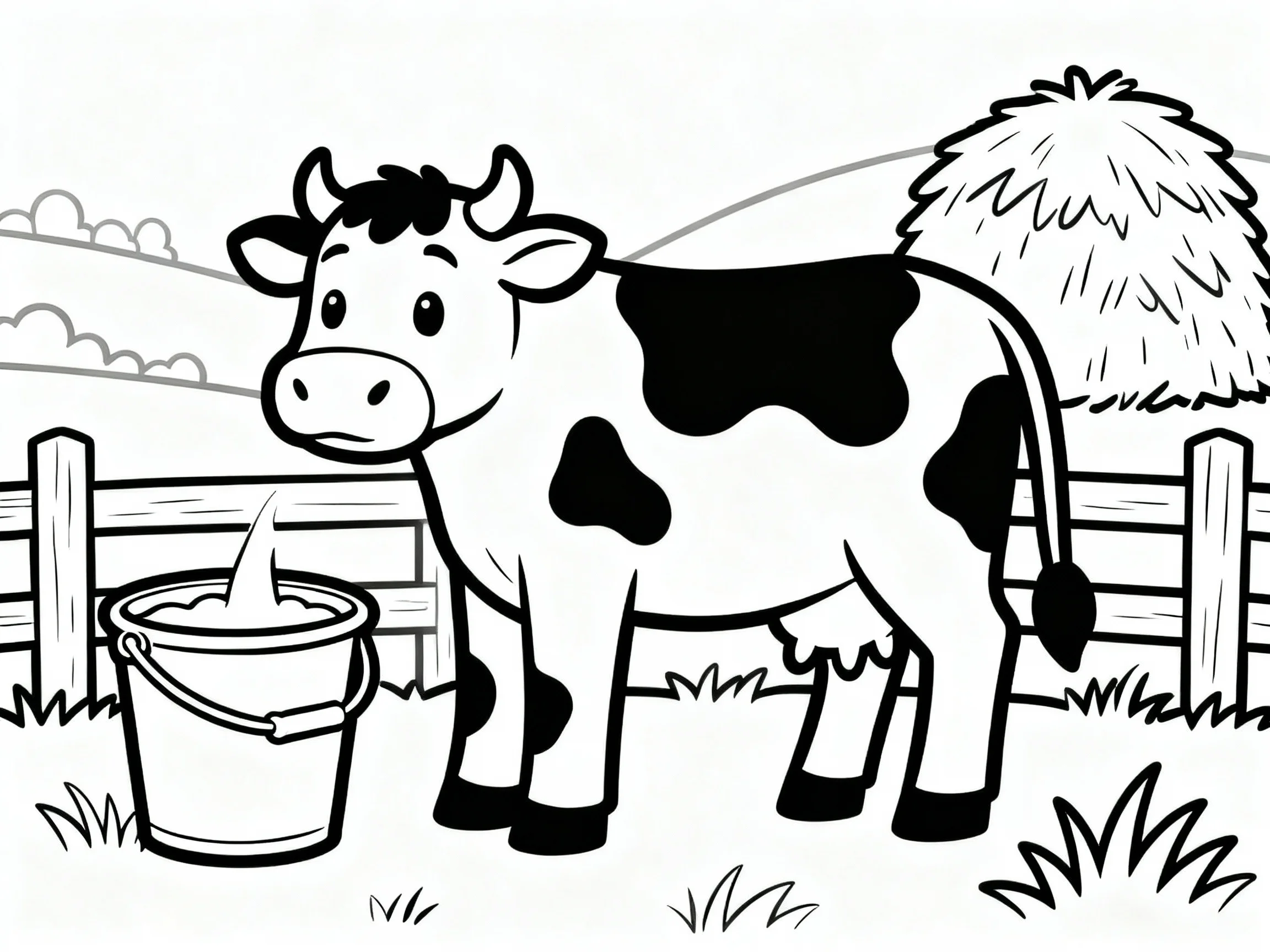 Dairy Cow with Milk Bucket