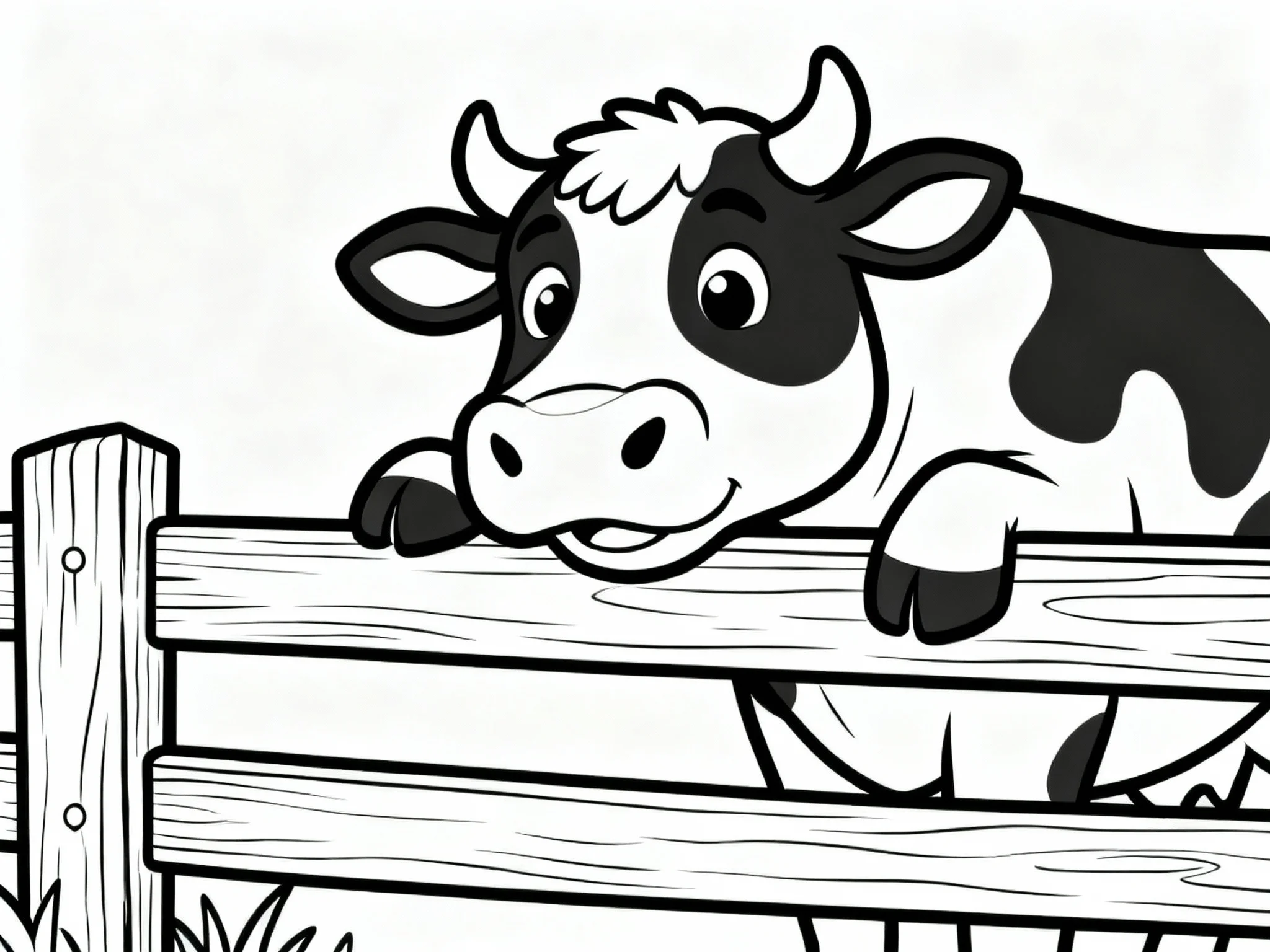 Cow Looking Over Fence