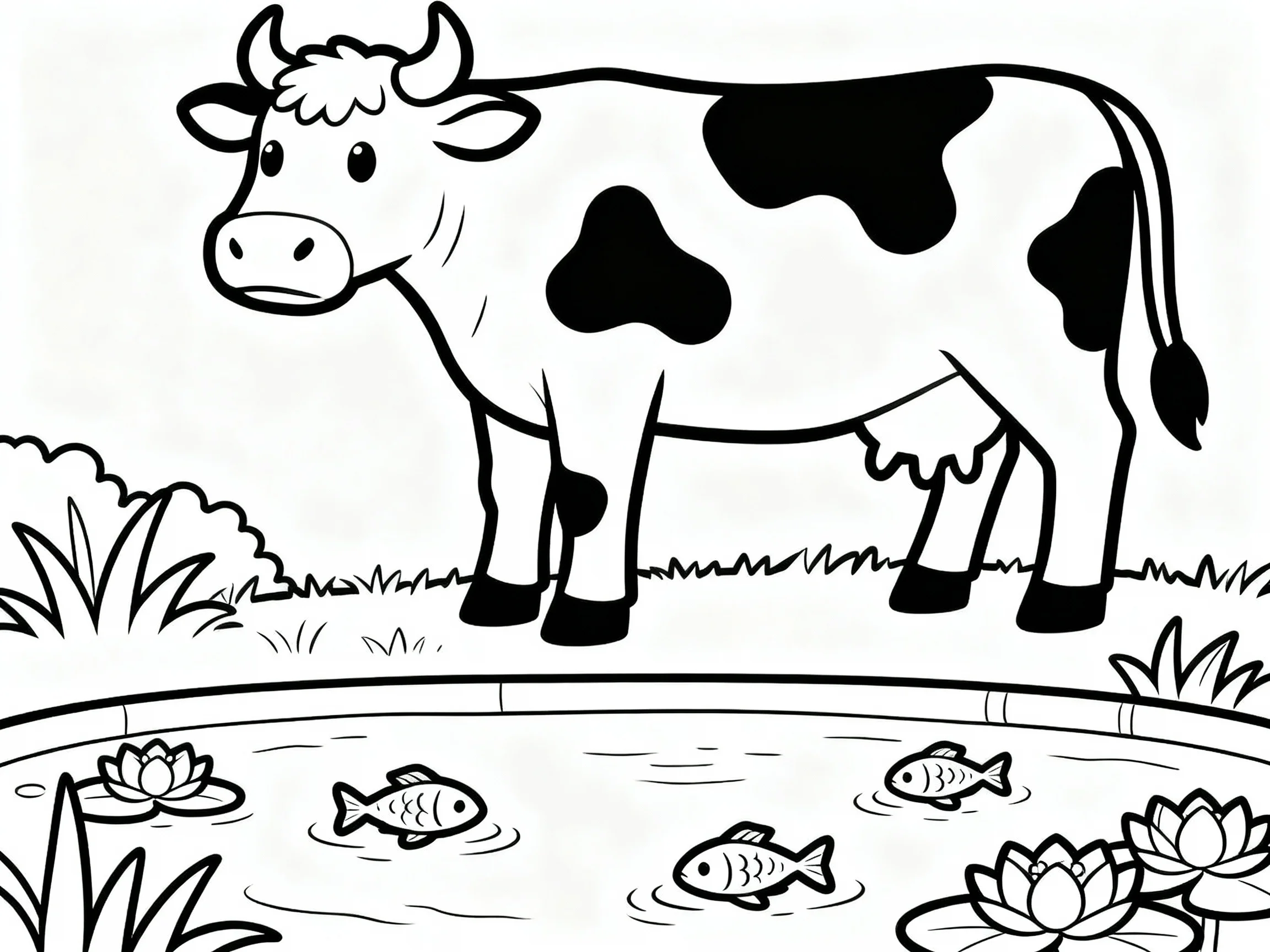 Cow and Fish Pond