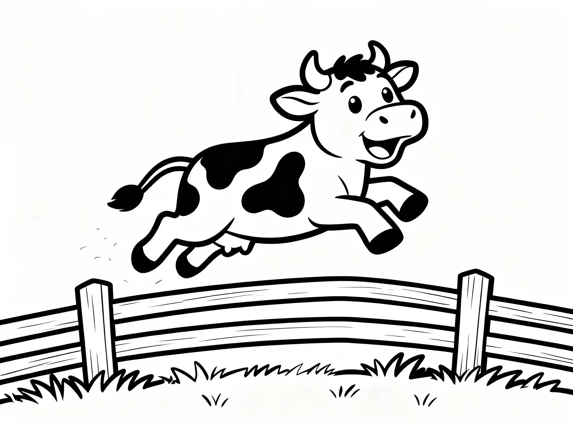 Jumping Cow Over Fence