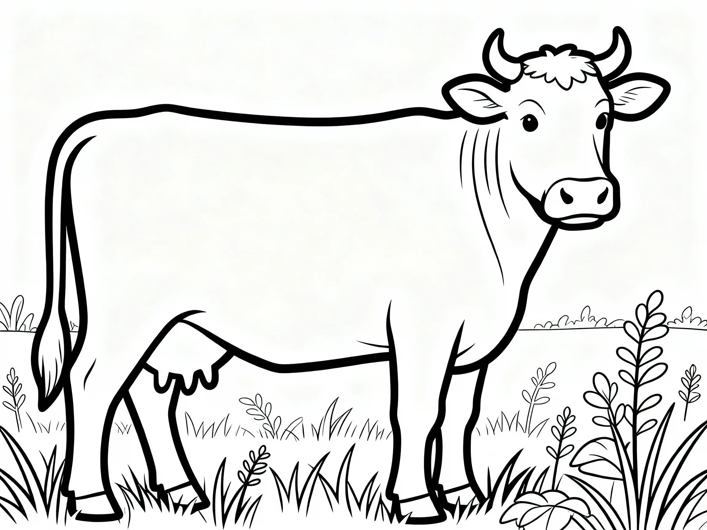 Cow with Grass