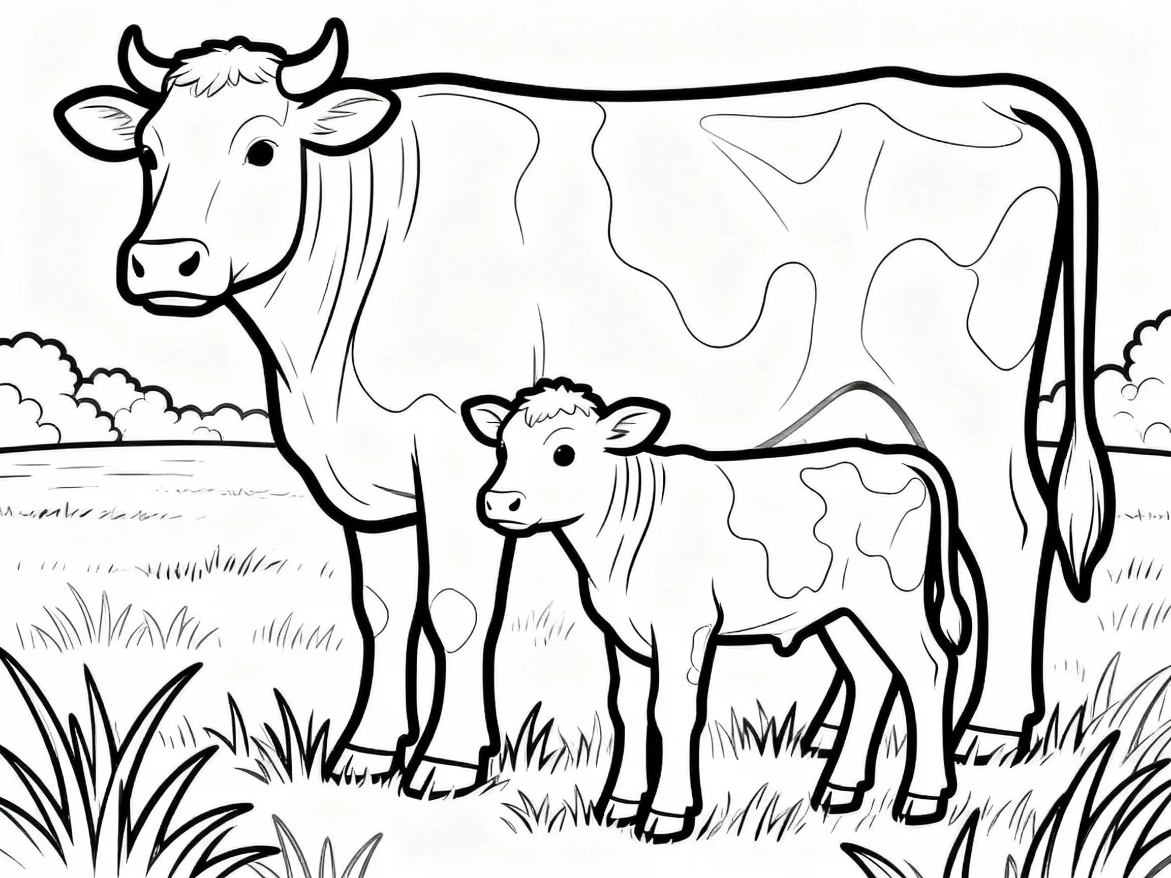 Baby Calf with Mother