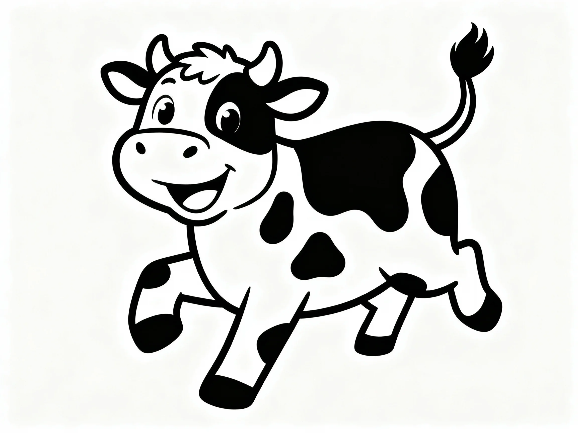 Playful Cow with Tail Up