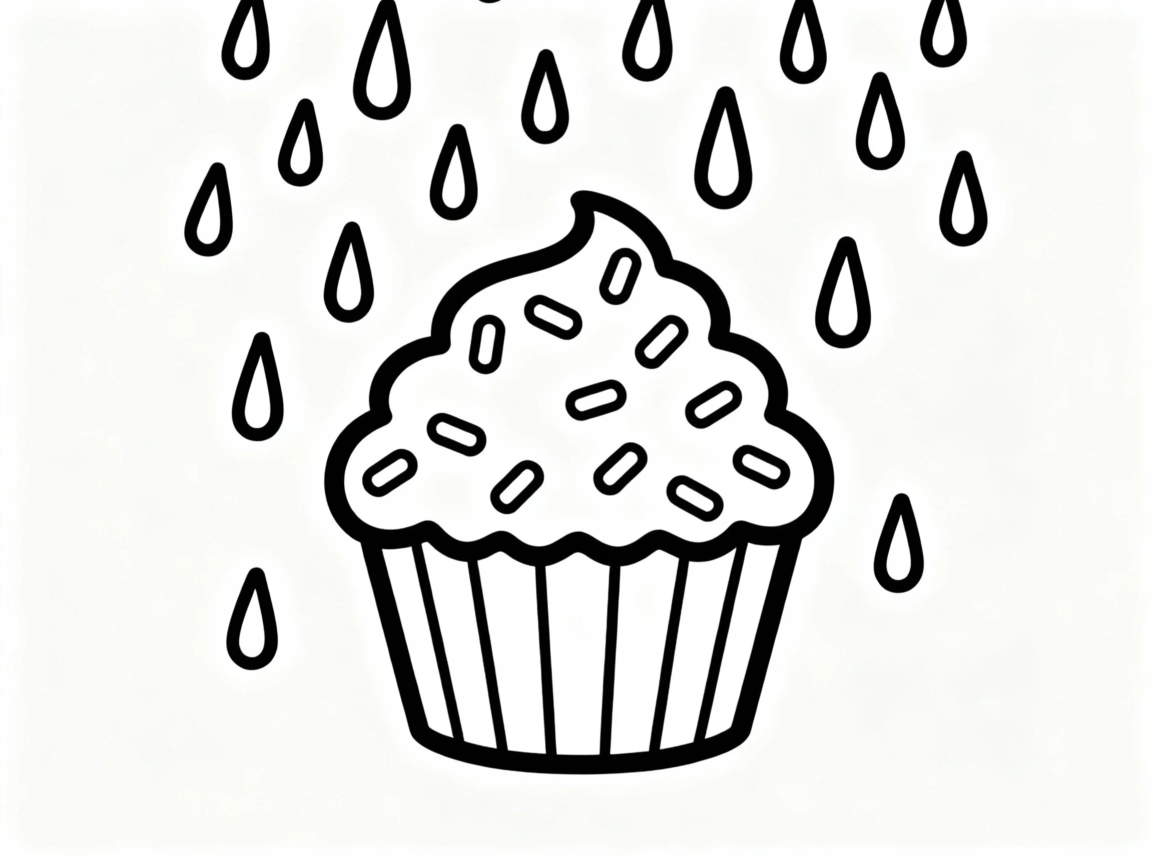 Cupcake with Sprinkle Rain