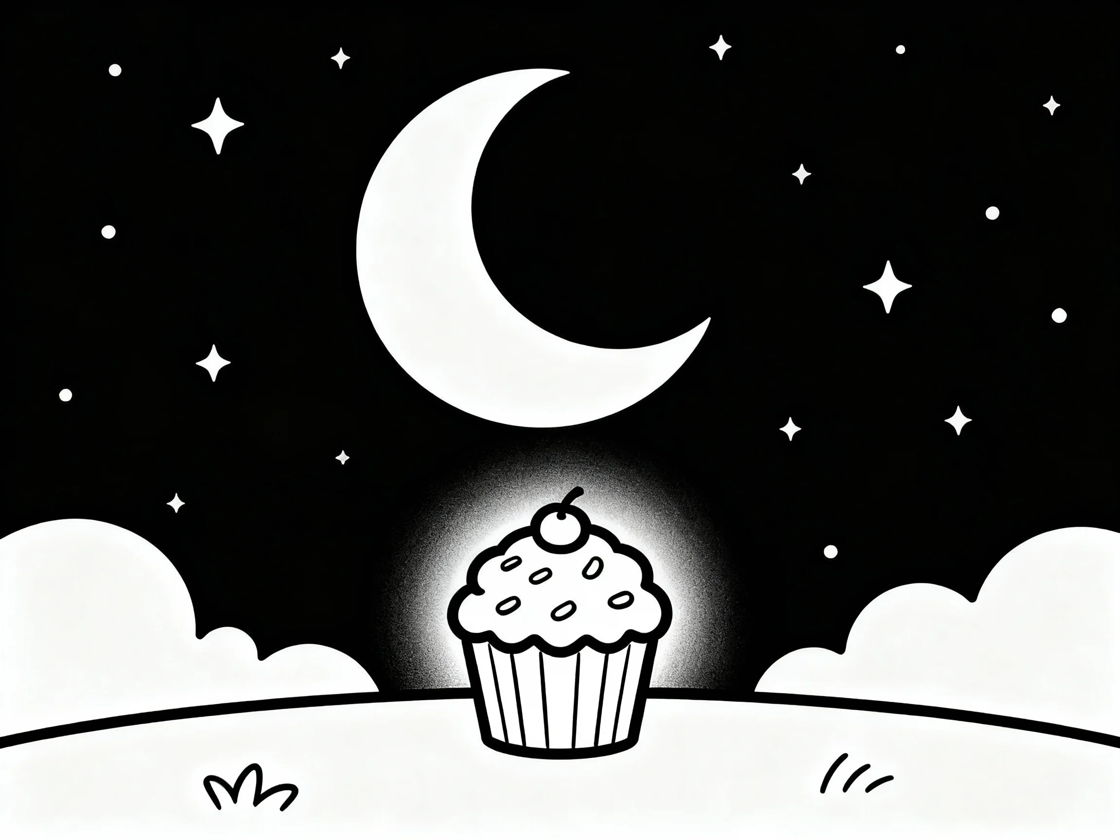 Cupcake with Moon
